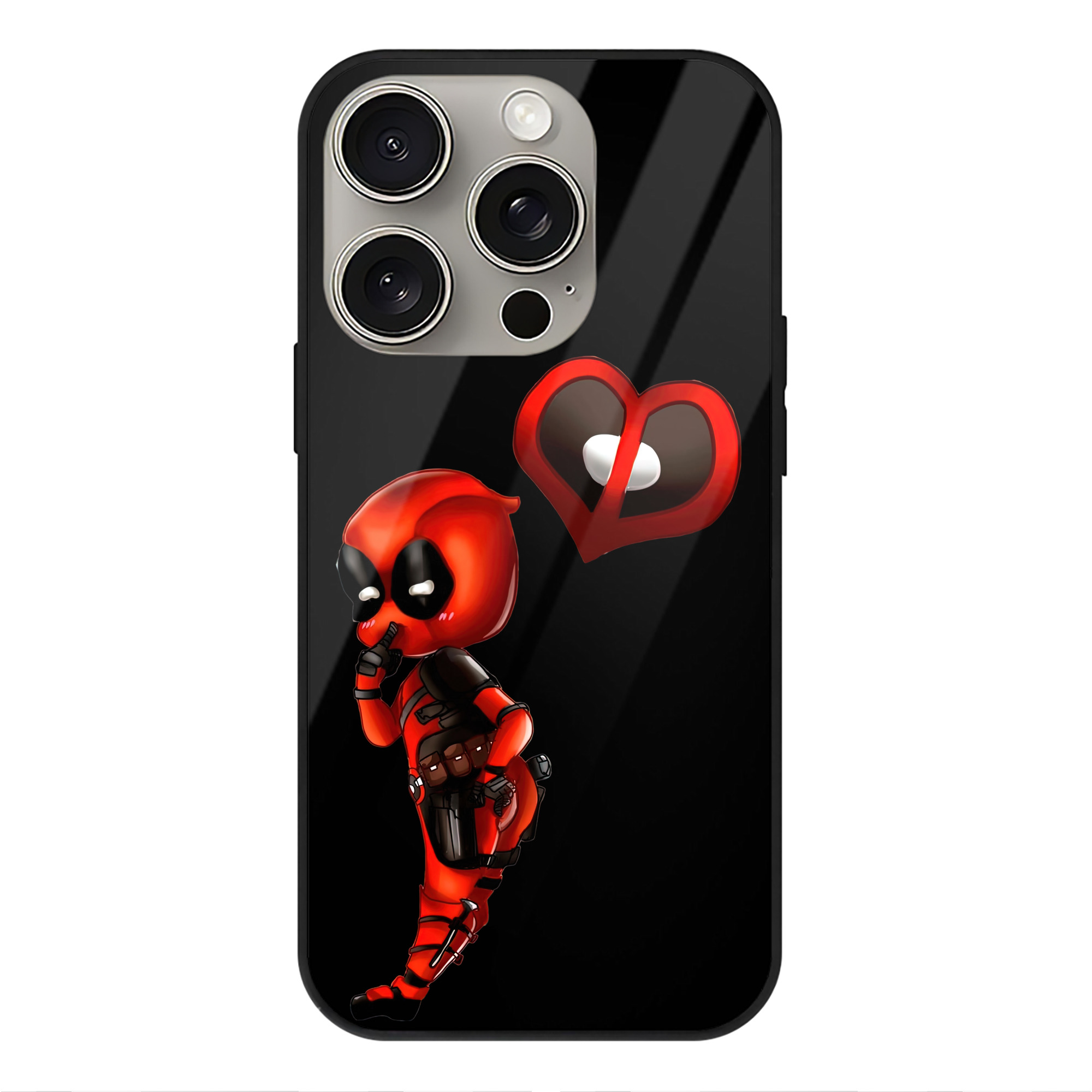 （画像用） Deadpool デッドプール 【iPhone15Pro対応】スマホケース 耐衝撃＆黄変防止 背面ガラス