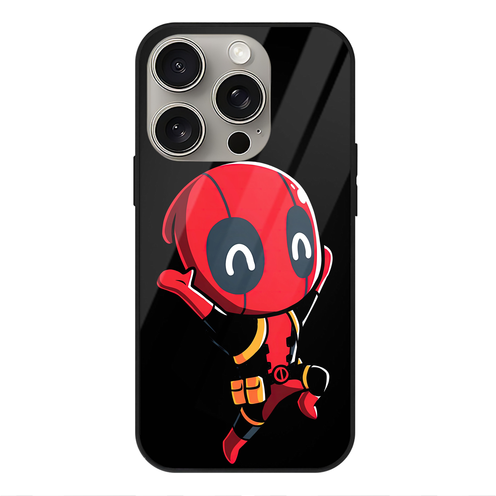 （画像用） Deadpool デッドプール 【iPhone15Pro対応】スマホケース 耐衝撃＆黄変防止 背面ガラス