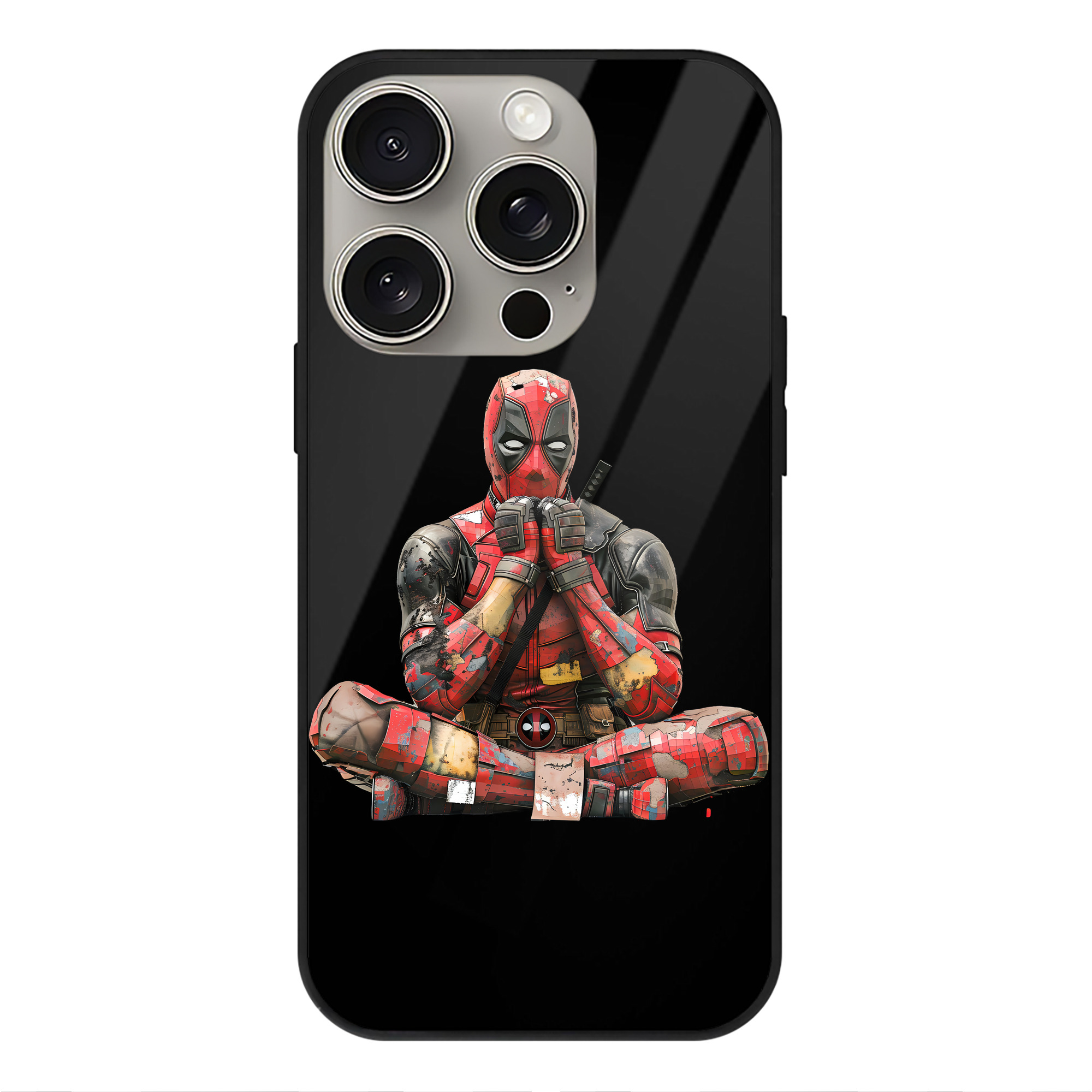 （画像用） Deadpool デッドプール 【iPhone15Pro対応】スマホケース 耐衝撃＆黄変防止 背面ガラス