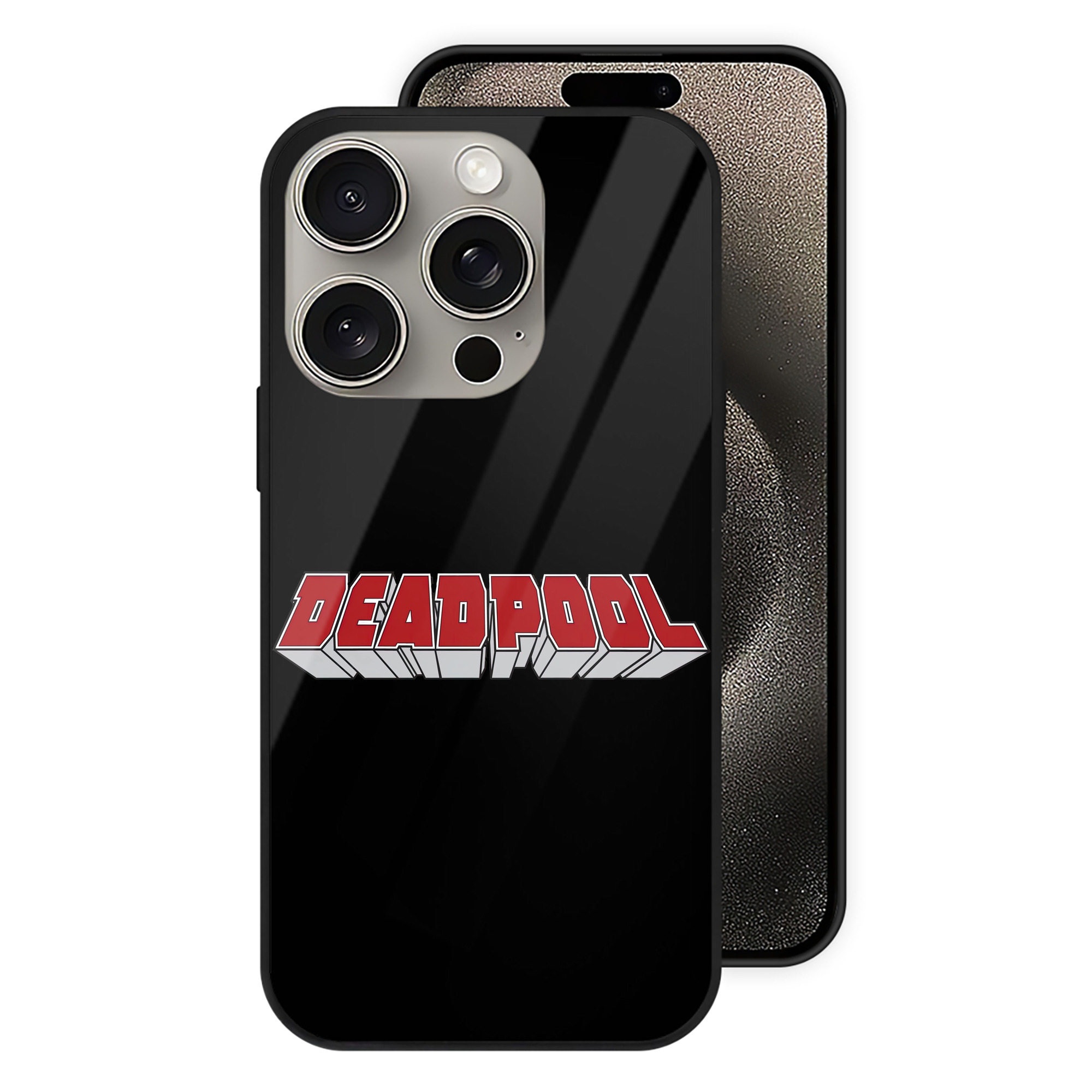 （画像用） Deadpool デッドプール 【iPhone15Pro対応】スマホケース 耐衝撃＆黄変防止 背面ガラス