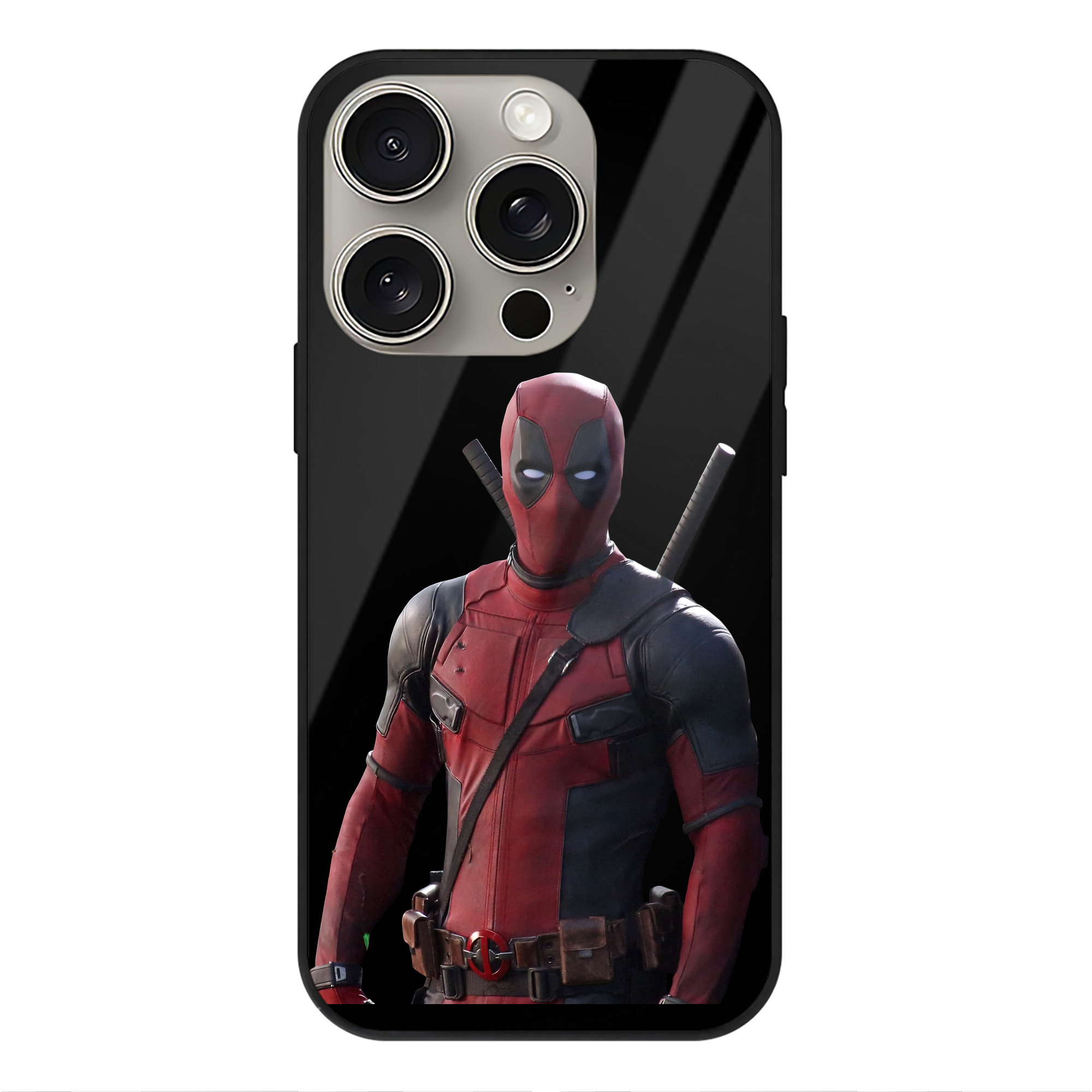 （画像用） Deadpool デッドプール 【iPhone15Pro対応】スマホケース 耐衝撃＆黄変防止 背面ガラス