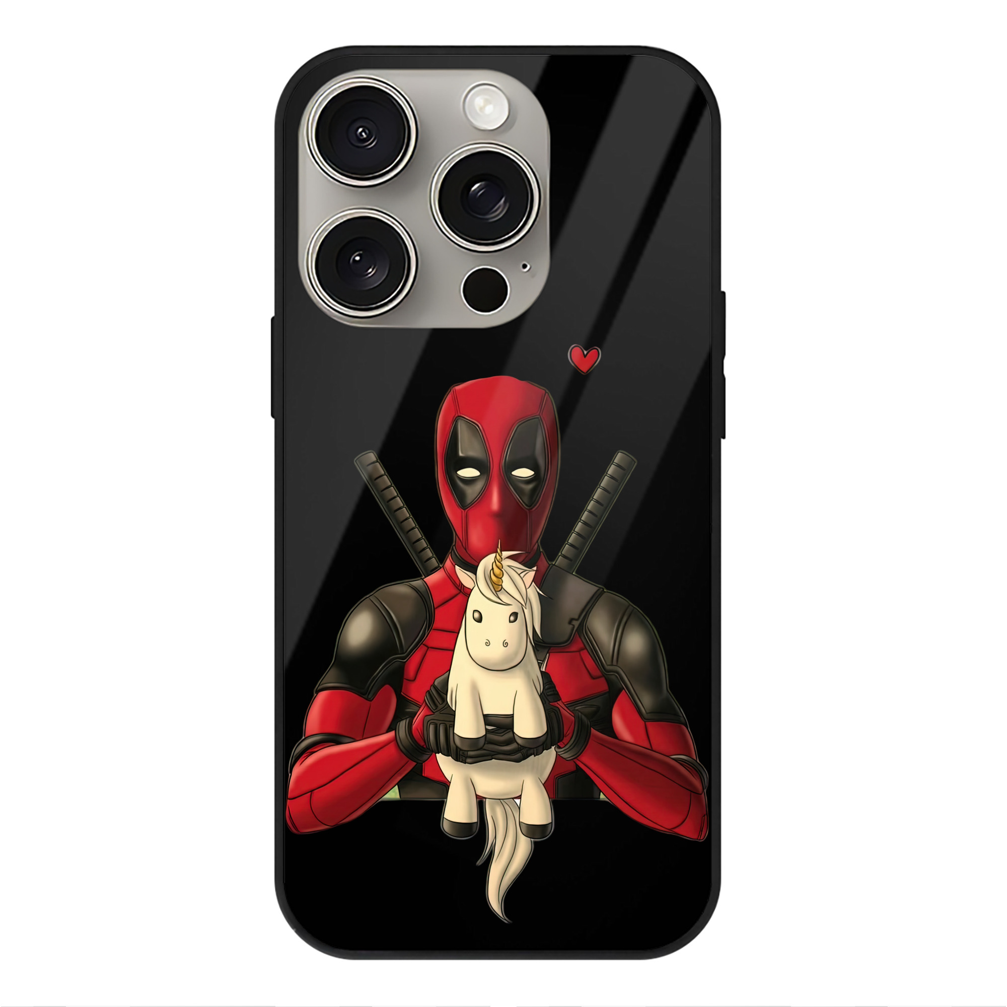 （画像用） Deadpool デッドプール 【iPhone15Pro対応】スマホケース 耐衝撃＆黄変防止 背面ガラス