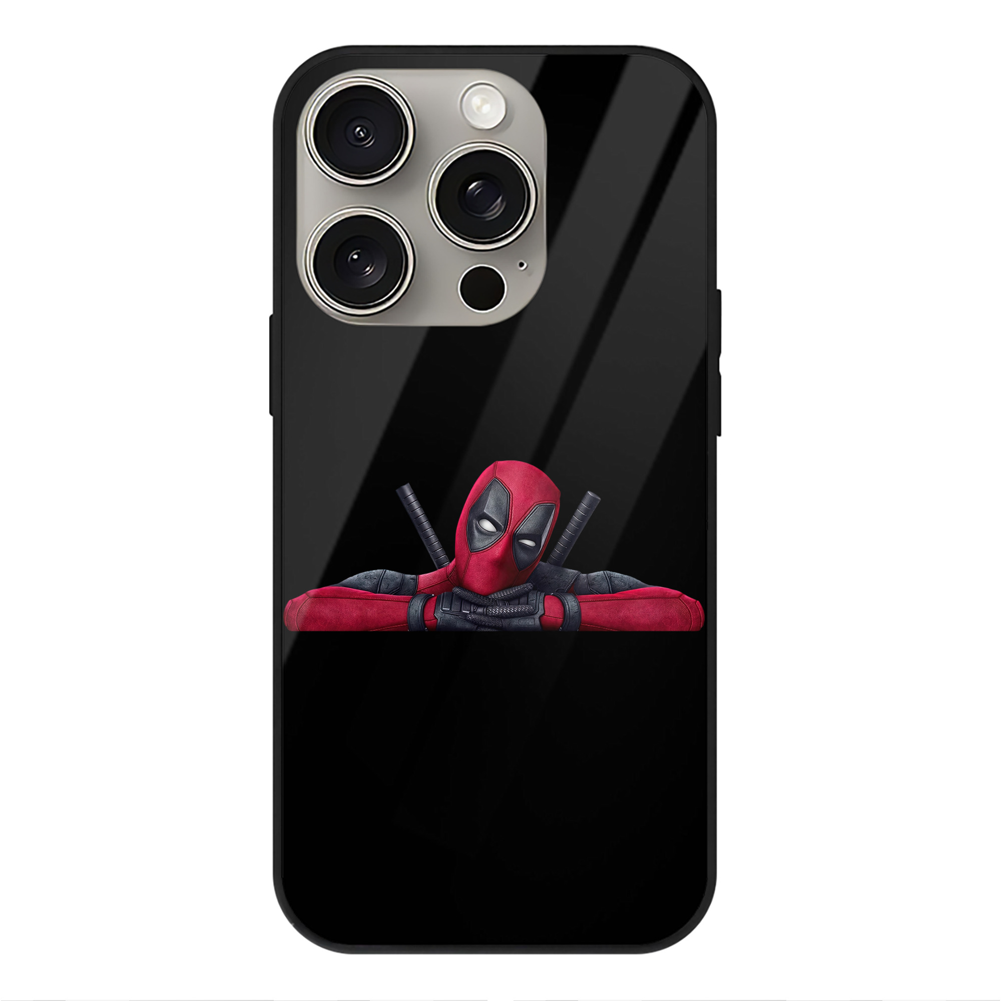 （画像用） Deadpool デッドプール 【iPhone15Pro対応】スマホケース 耐衝撃＆黄変防止 背面ガラス