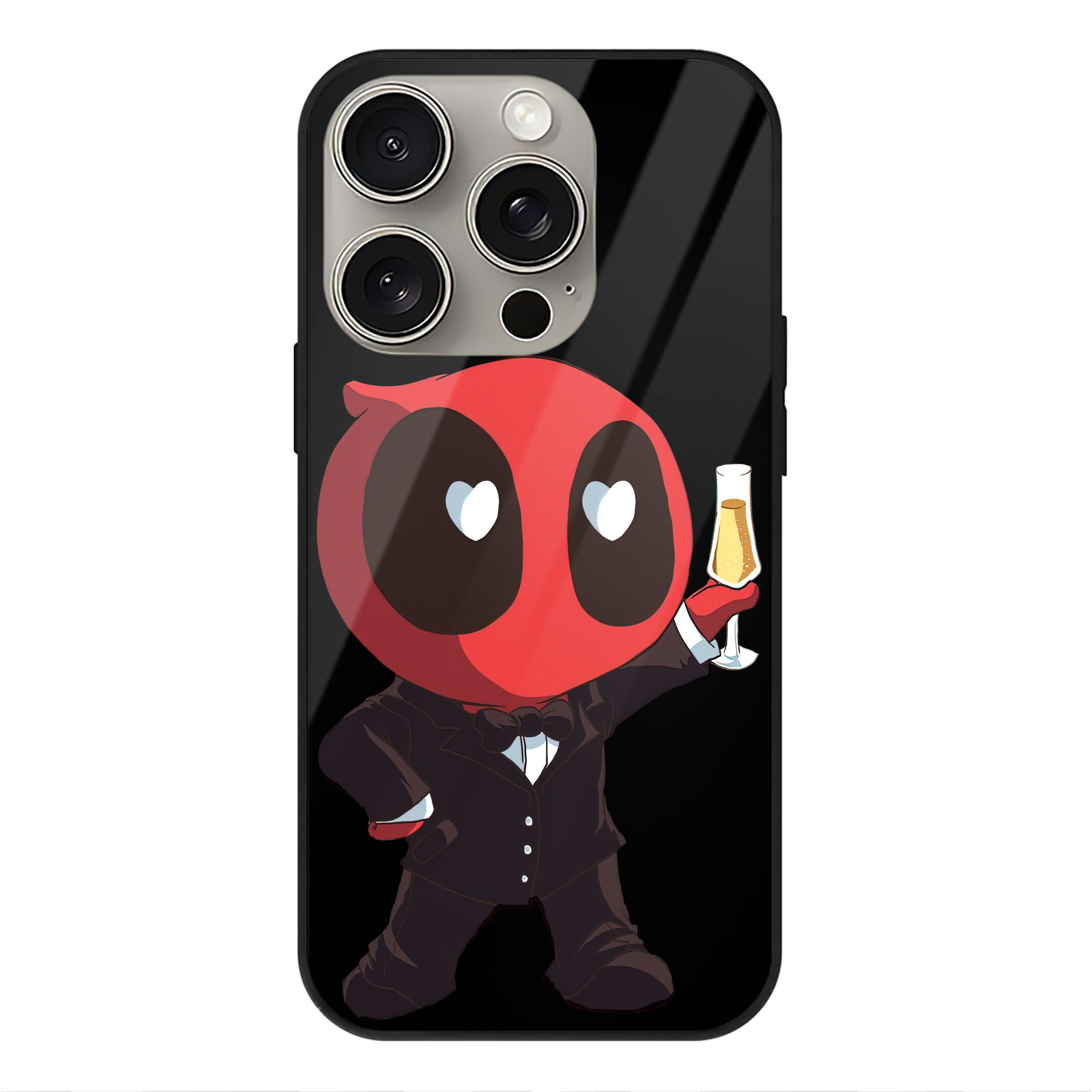 （画像用） Deadpool デッドプール 【iPhone15Pro対応】スマホケース 耐衝撃＆黄変防止 背面ガラス