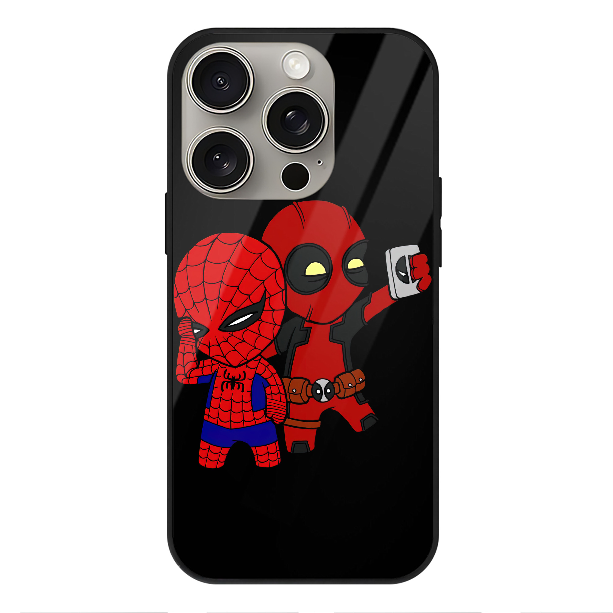 （画像用） Deadpool デッドプール 【iPhone15Pro対応】スマホケース 耐衝撃＆黄変防止 背面ガラス