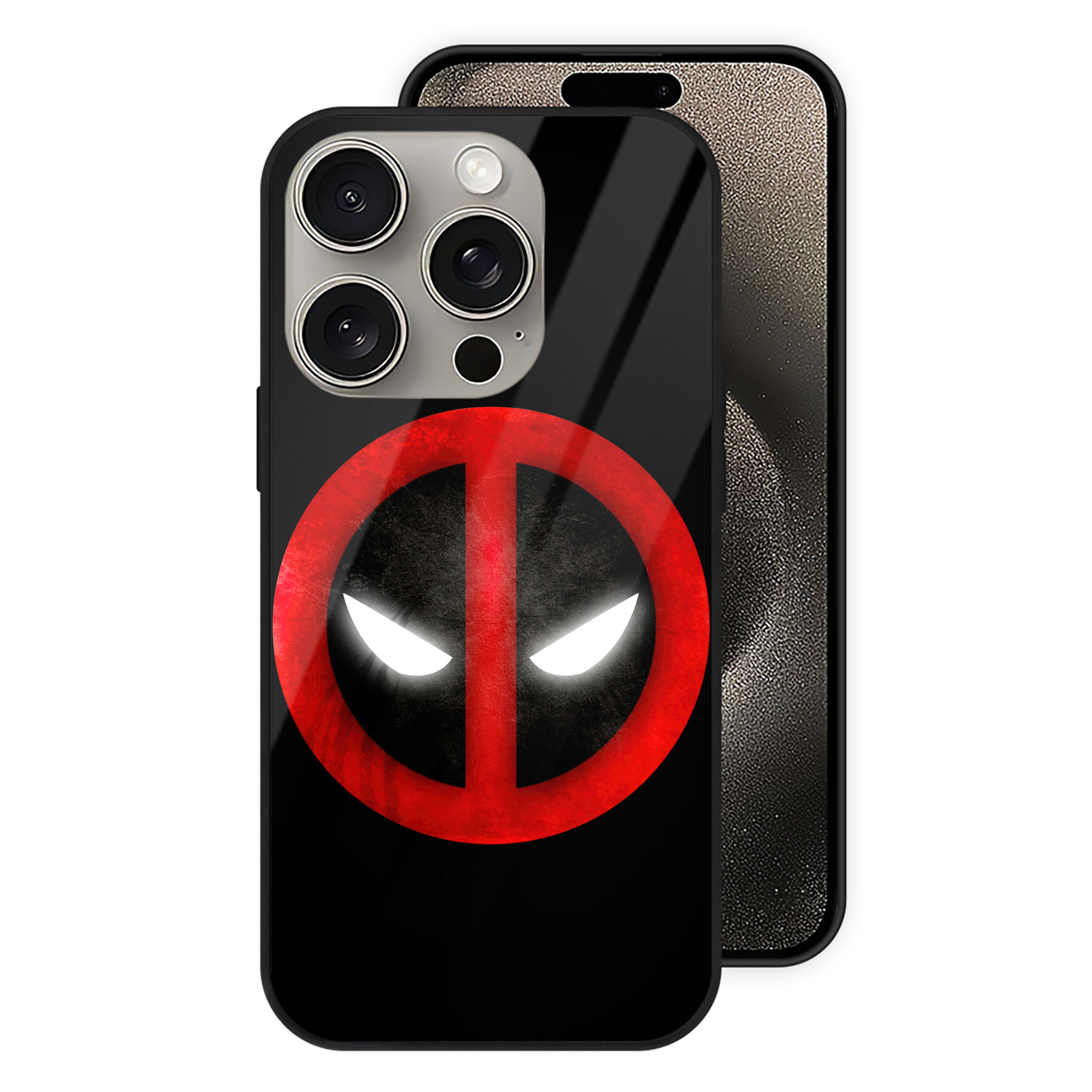 （画像用） Deadpool デッドプール 【iPhone15Pro対応】スマホケース 耐衝撃＆黄変防止 背面ガラス