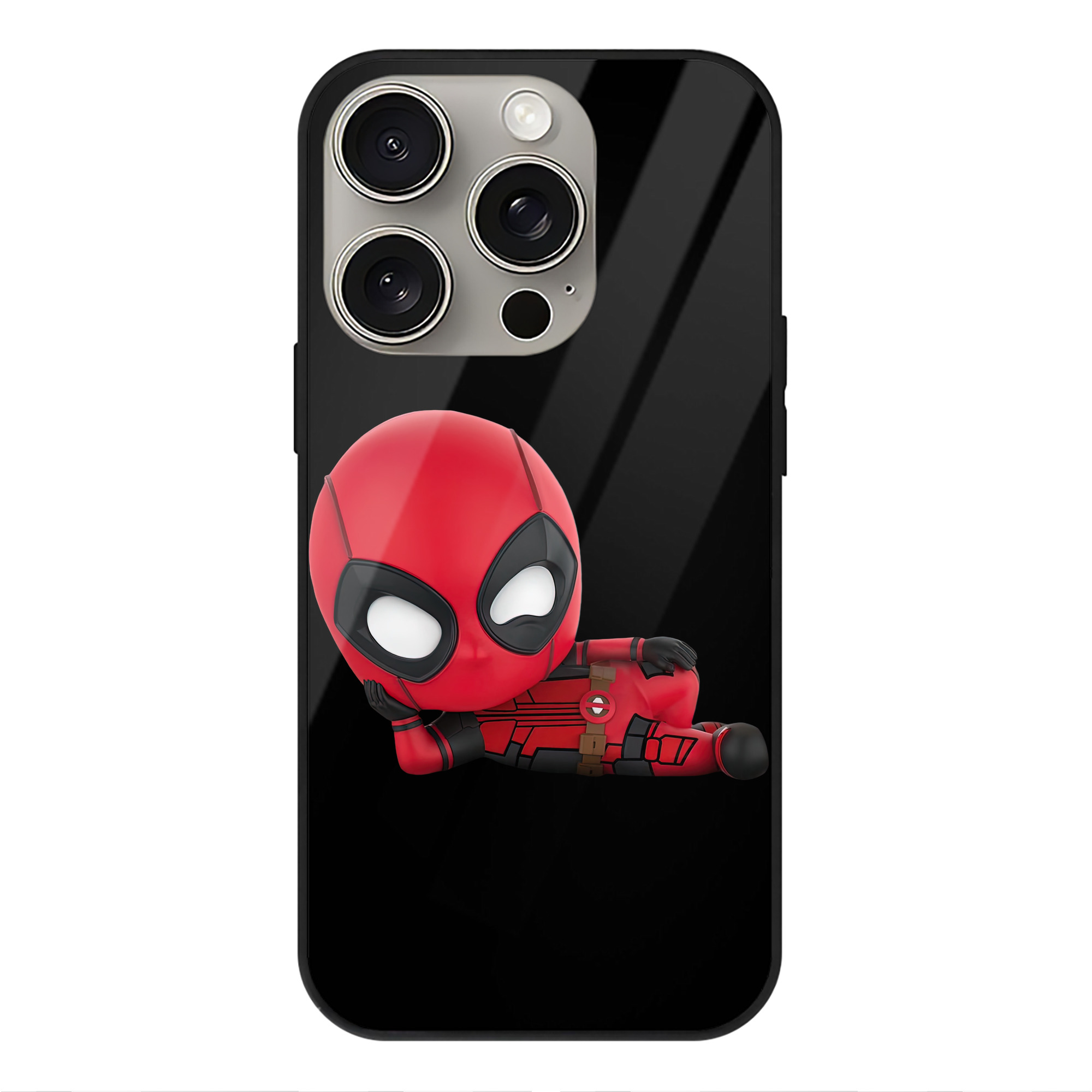 （画像用） Deadpool デッドプール 【iPhone15Pro対応】スマホケース 耐衝撃＆黄変防止 背面ガラス