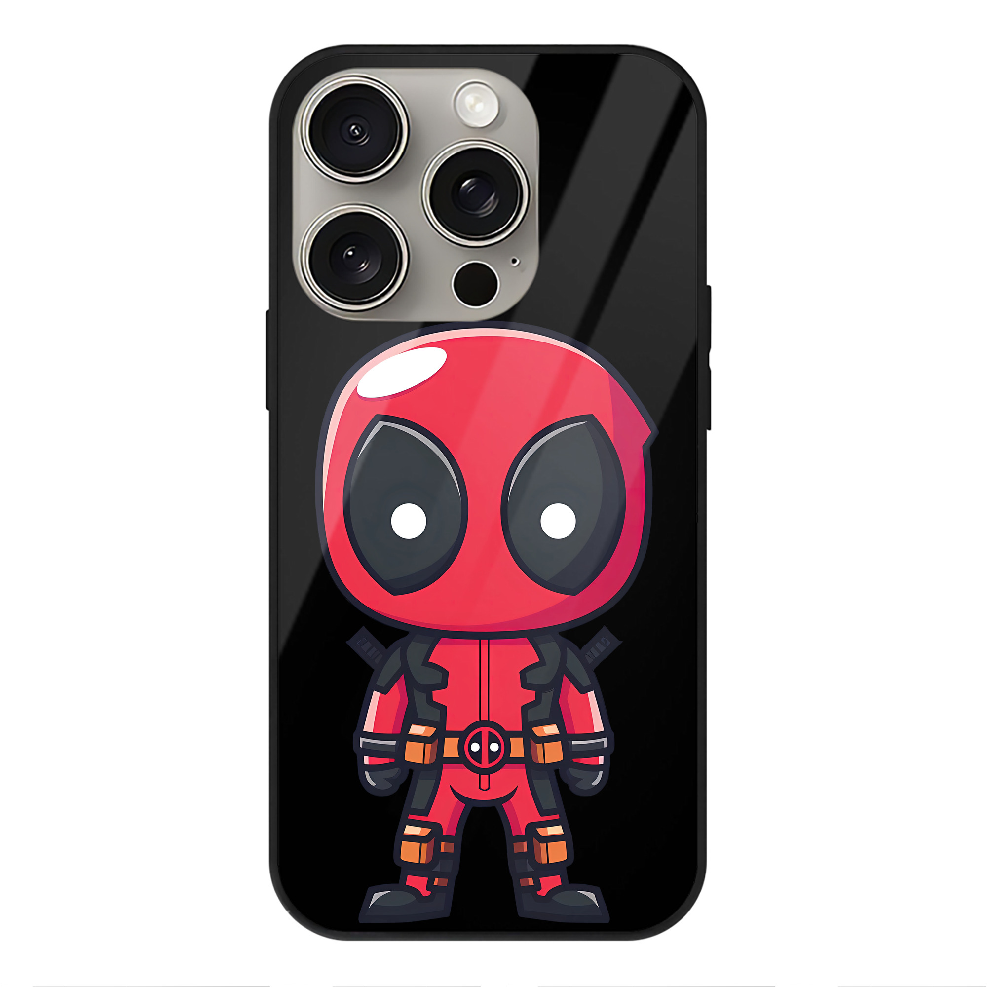 （画像用） Deadpool デッドプール 【iPhone15Pro対応】スマホケース 耐衝撃＆黄変防止 背面ガラス