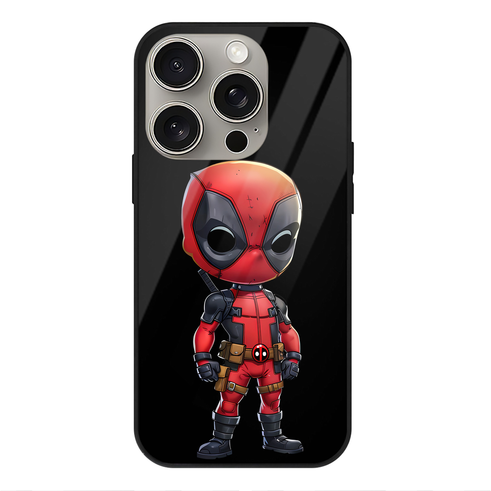 （画像用） Deadpool デッドプール 【iPhone15Pro対応】スマホケース 耐衝撃＆黄変防止 背面ガラス