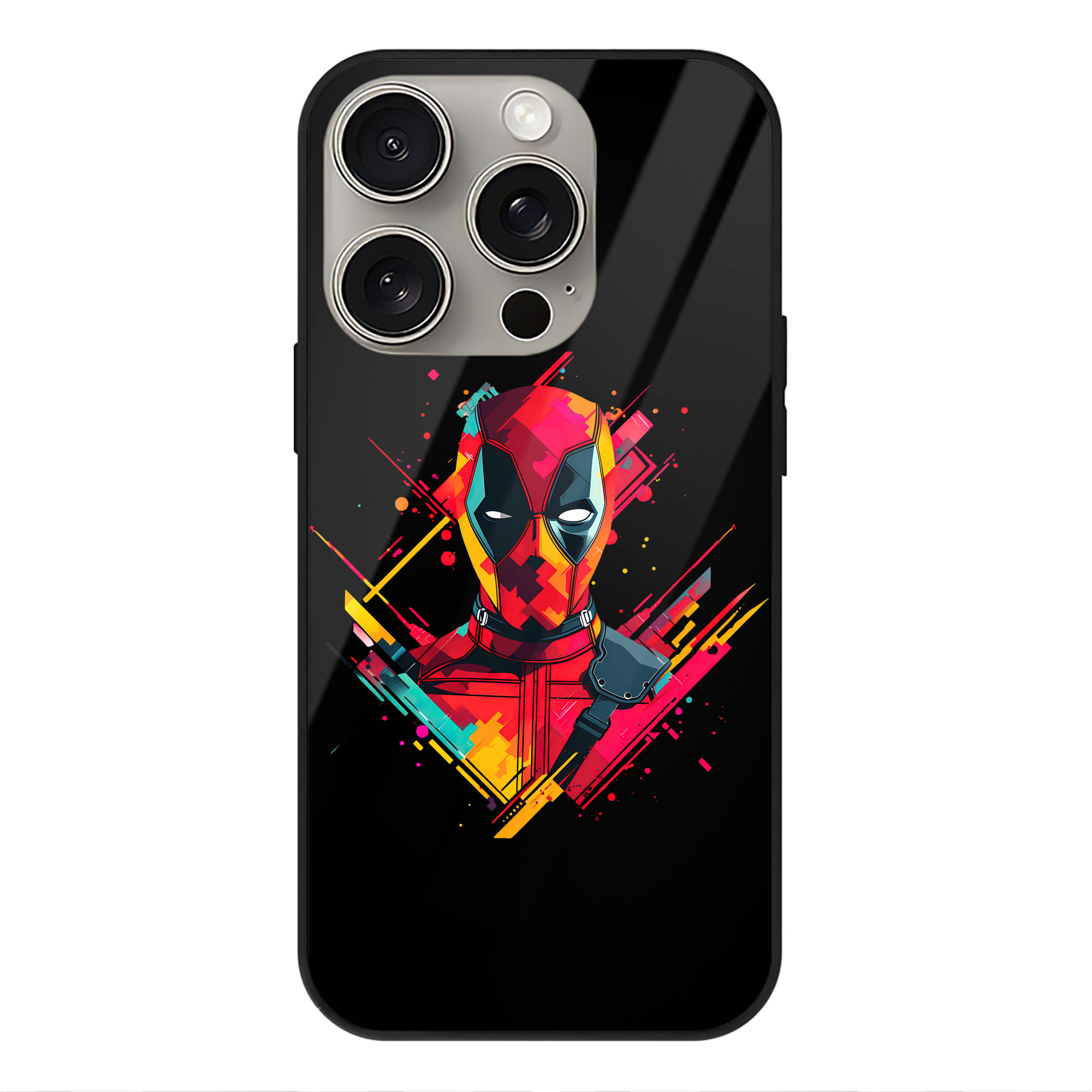 （画像用） Deadpool デッドプール 【iPhone15Pro対応】スマホケース 耐衝撃＆黄変防止 背面ガラス