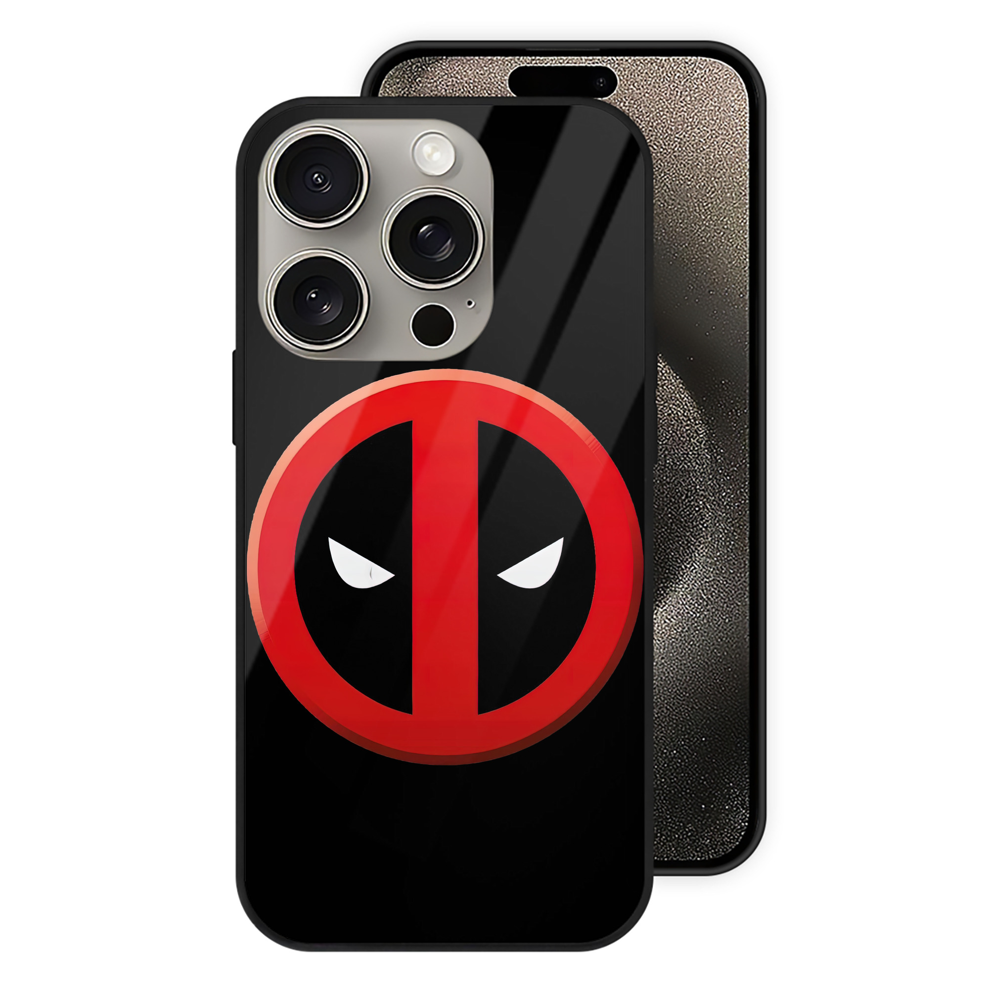 （画像用） Deadpool デッドプール 【iPhone15Pro対応】スマホケース 耐衝撃＆黄変防止 背面ガラス