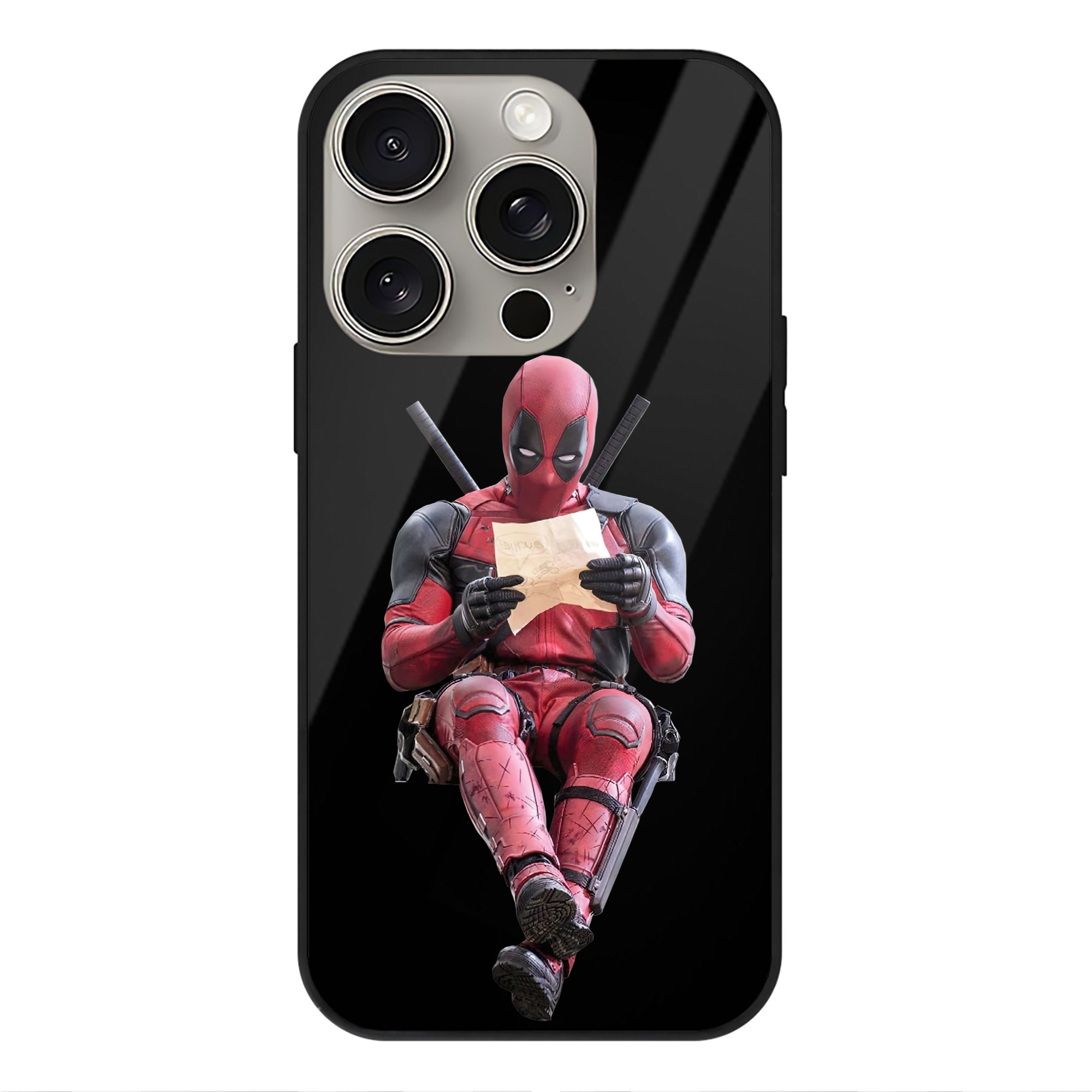 （画像用） Deadpool デッドプール 【iPhone15Pro対応】スマホケース 耐衝撃＆黄変防止 背面ガラス