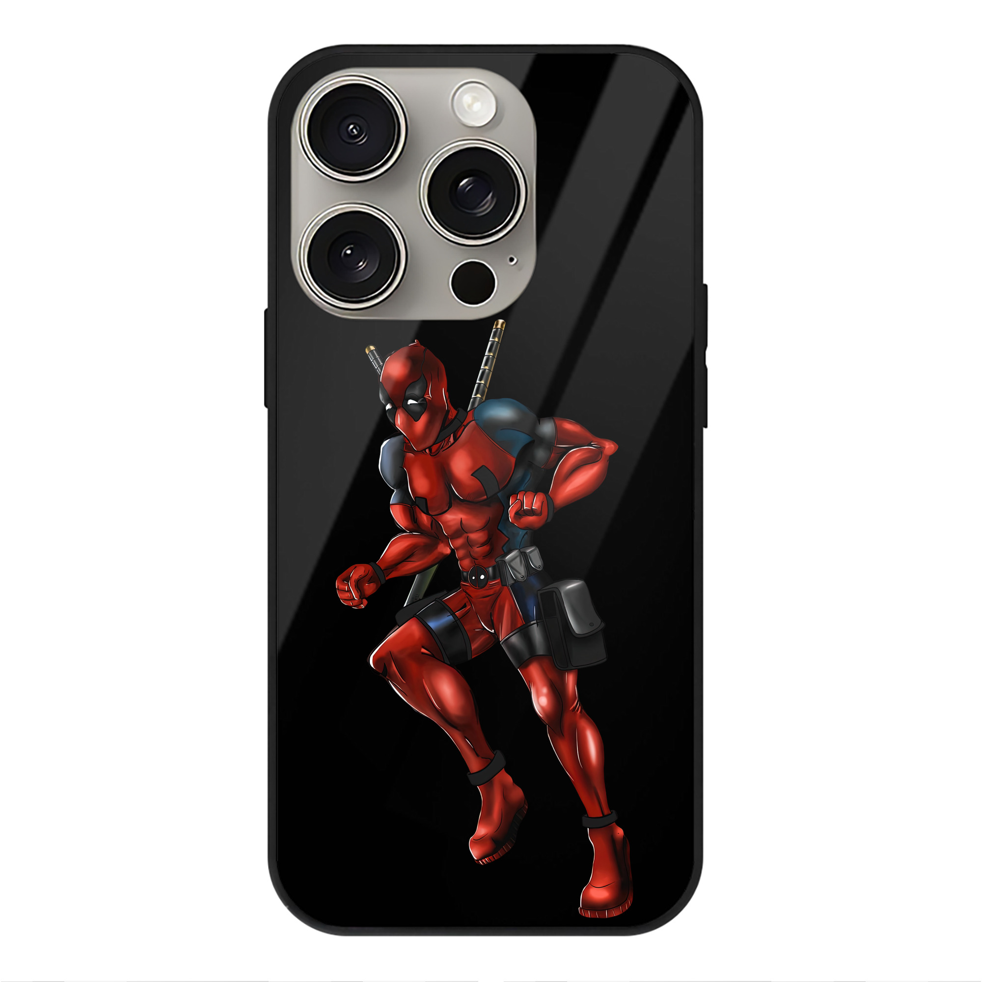 （画像用） Deadpool デッドプール 【iPhone15Pro対応】スマホケース 耐衝撃＆黄変防止 背面ガラス