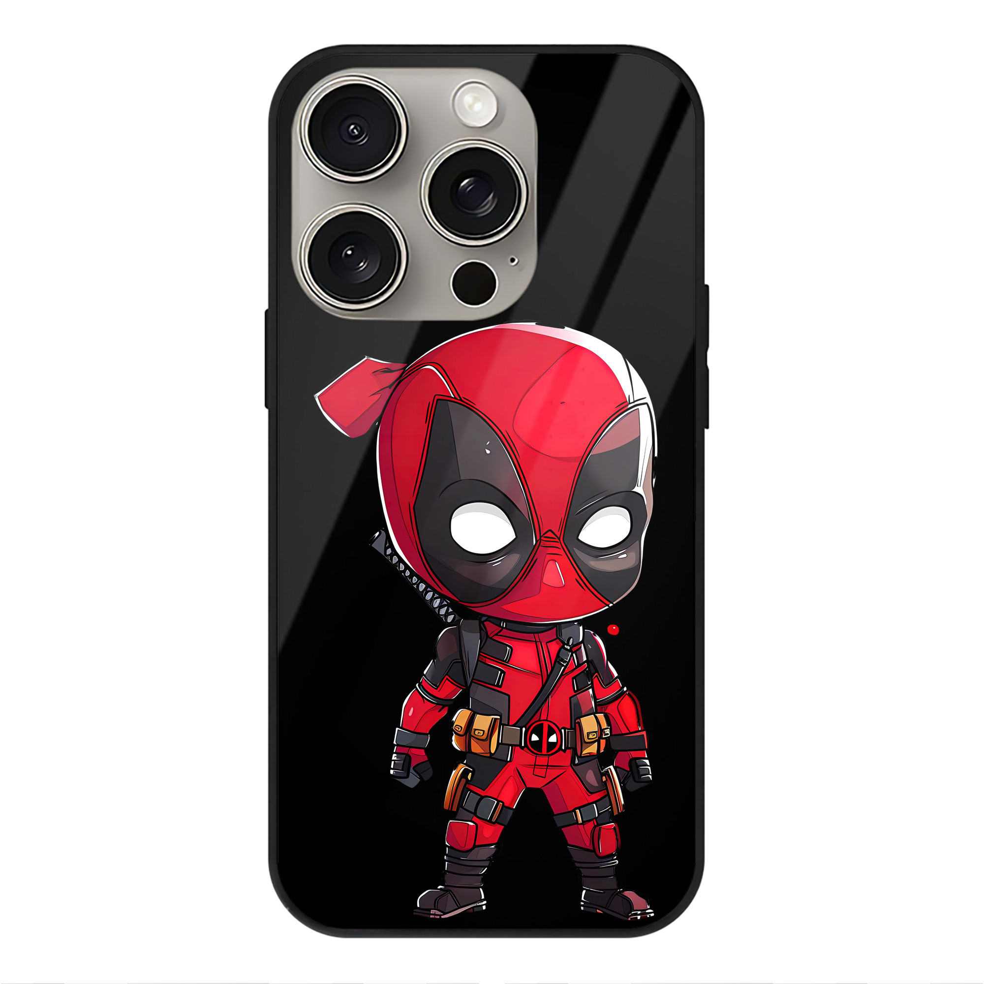 （画像用） Deadpool デッドプール 【iPhone15Pro対応】スマホケース 耐衝撃＆黄変防止 背面ガラス
