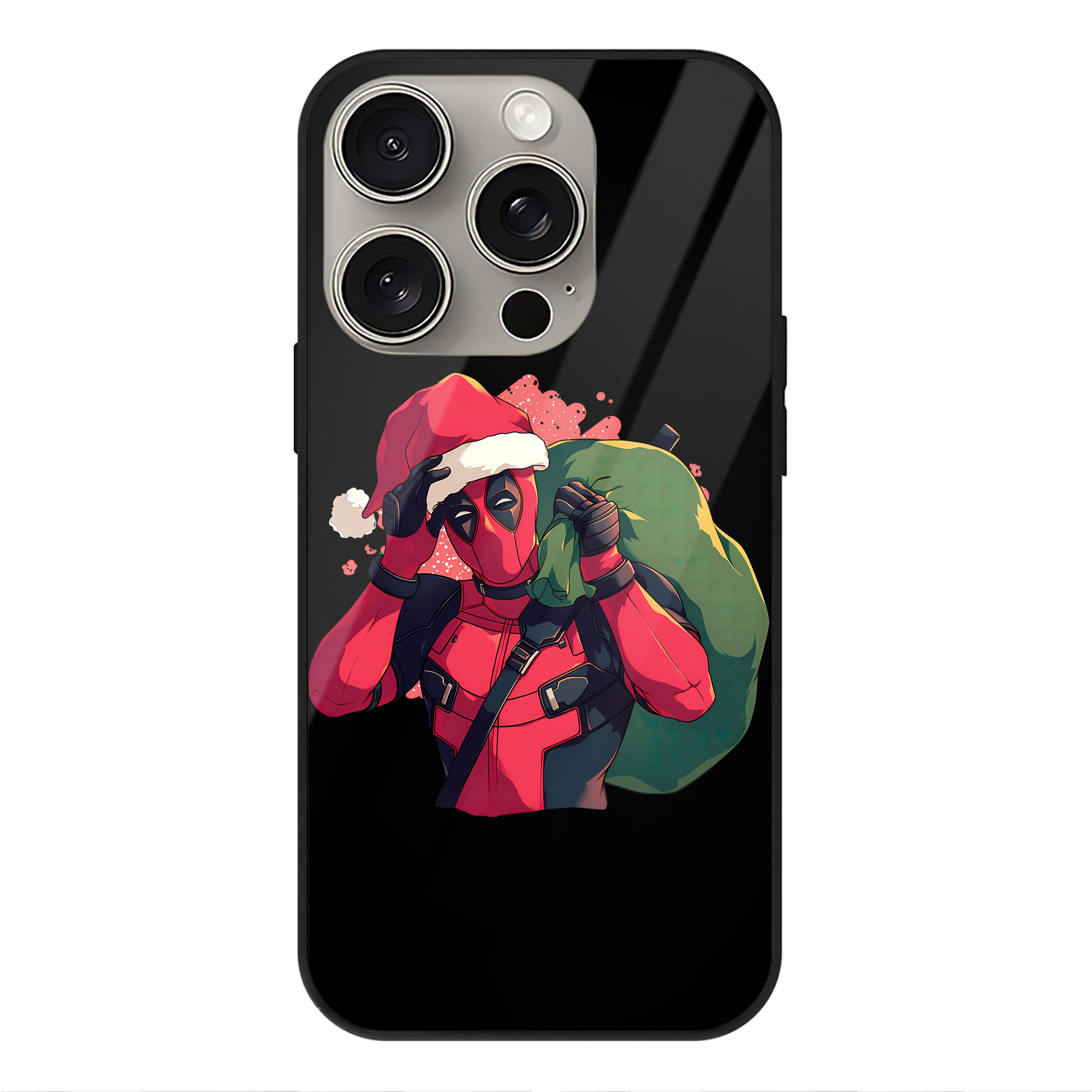 （画像用） Deadpool デッドプール 【iPhone15Pro対応】スマホケース 耐衝撃＆黄変防止 背面ガラス