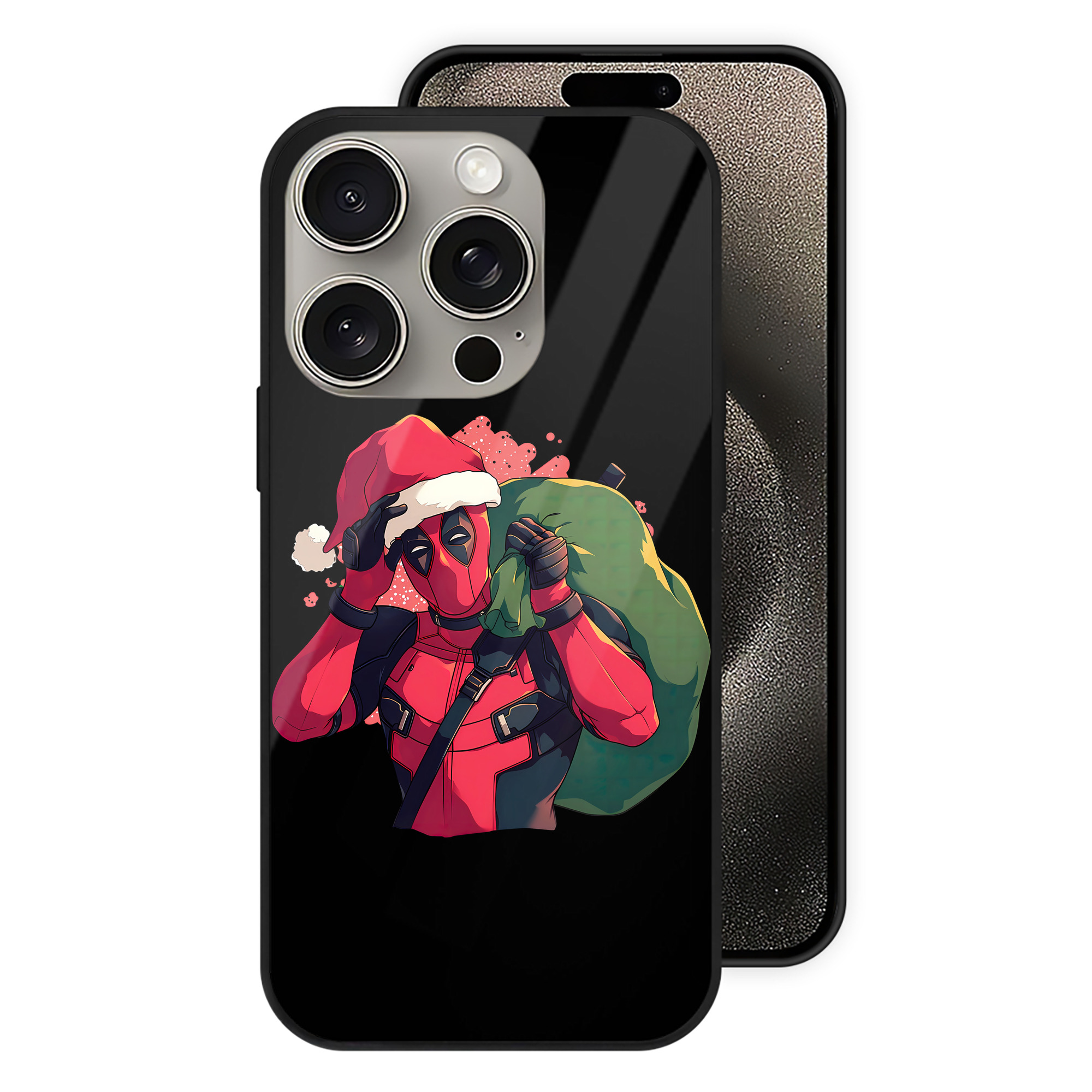 （画像用） Deadpool デッドプール 【iPhone15Pro対応】スマホケース 耐衝撃＆黄変防止 背面ガラス