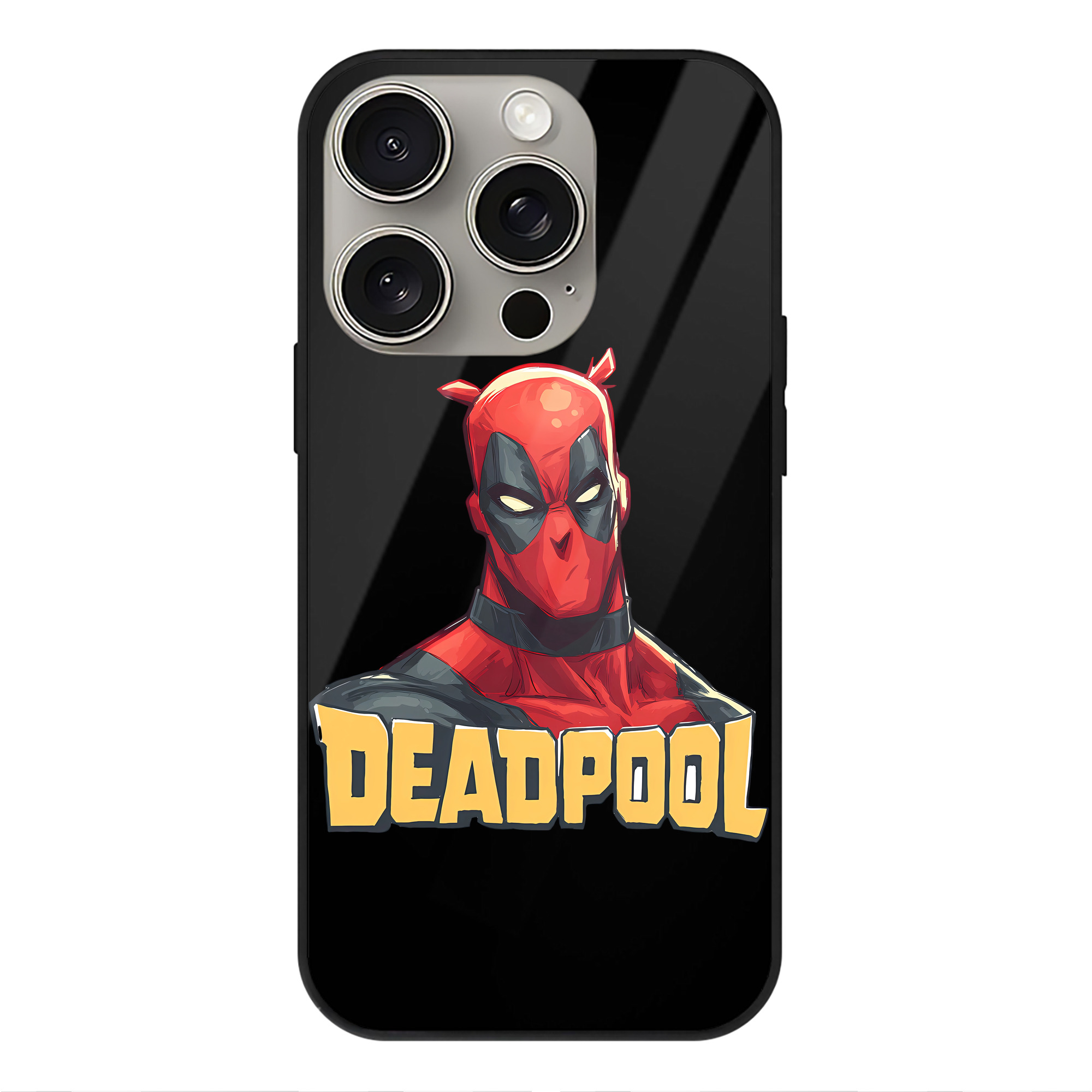 （画像用） Deadpool デッドプール 【iPhone15Pro対応】スマホケース 耐衝撃＆黄変防止 背面ガラス