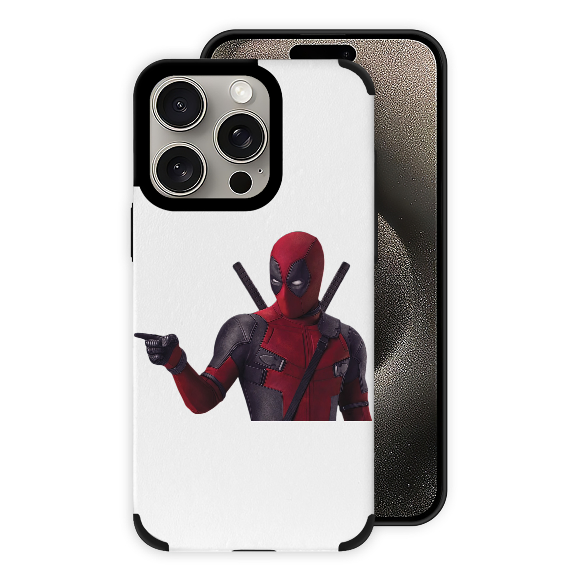 （画像用） Deadpool デッドプール 【iPhone15ProMax対応】 PUレザー スマホケース 耐衝撃＆黄変防止