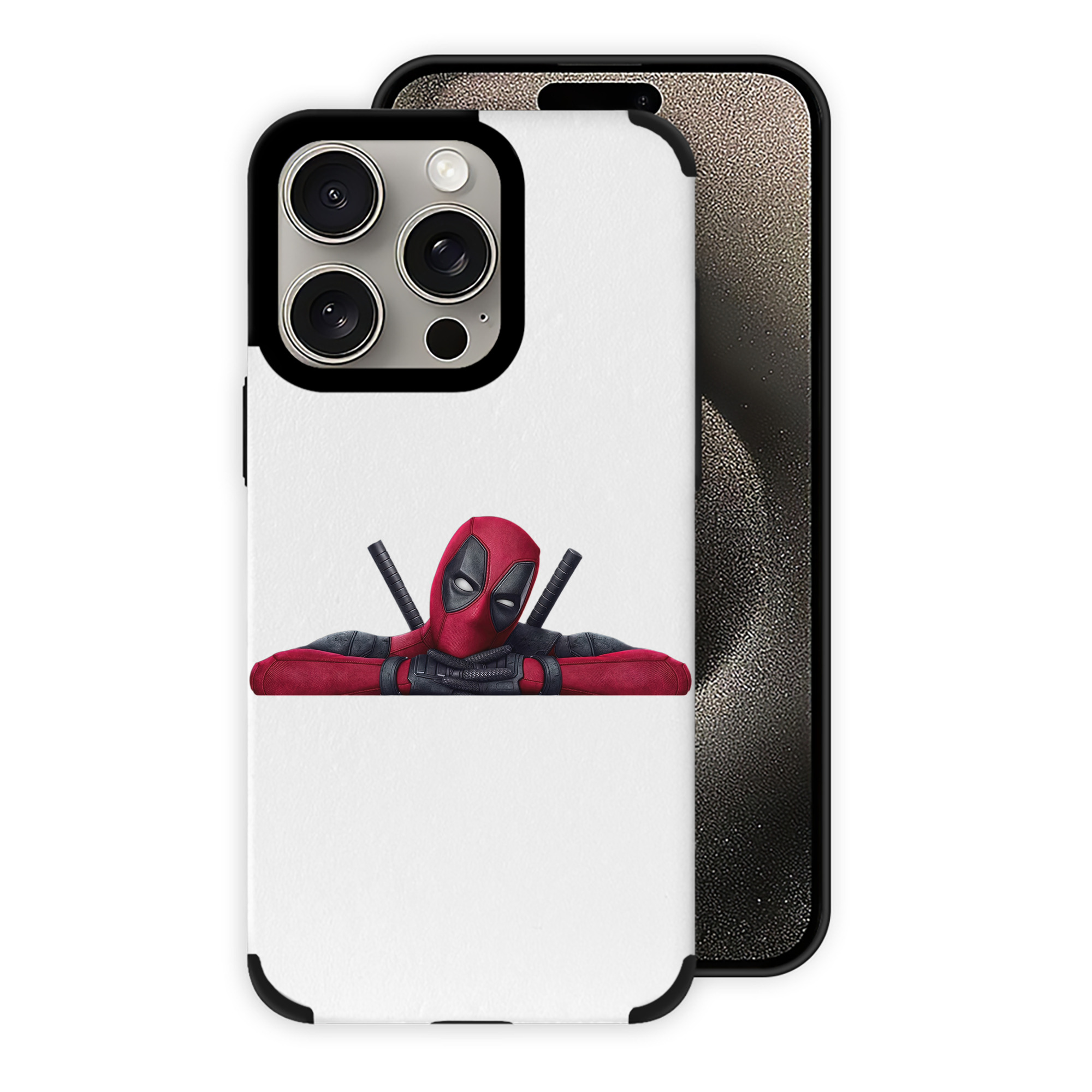 （画像用） Deadpool デッドプール 【iPhone15ProMax対応】 PUレザー スマホケース 耐衝撃＆黄変防止