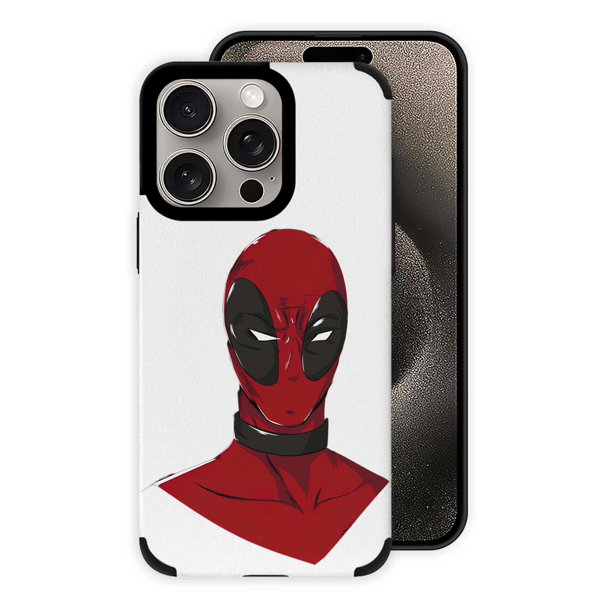 （画像用） Deadpool デッドプール 【iPhone15ProMax対応】 PUレザー スマホケース 耐衝撃＆黄変防止