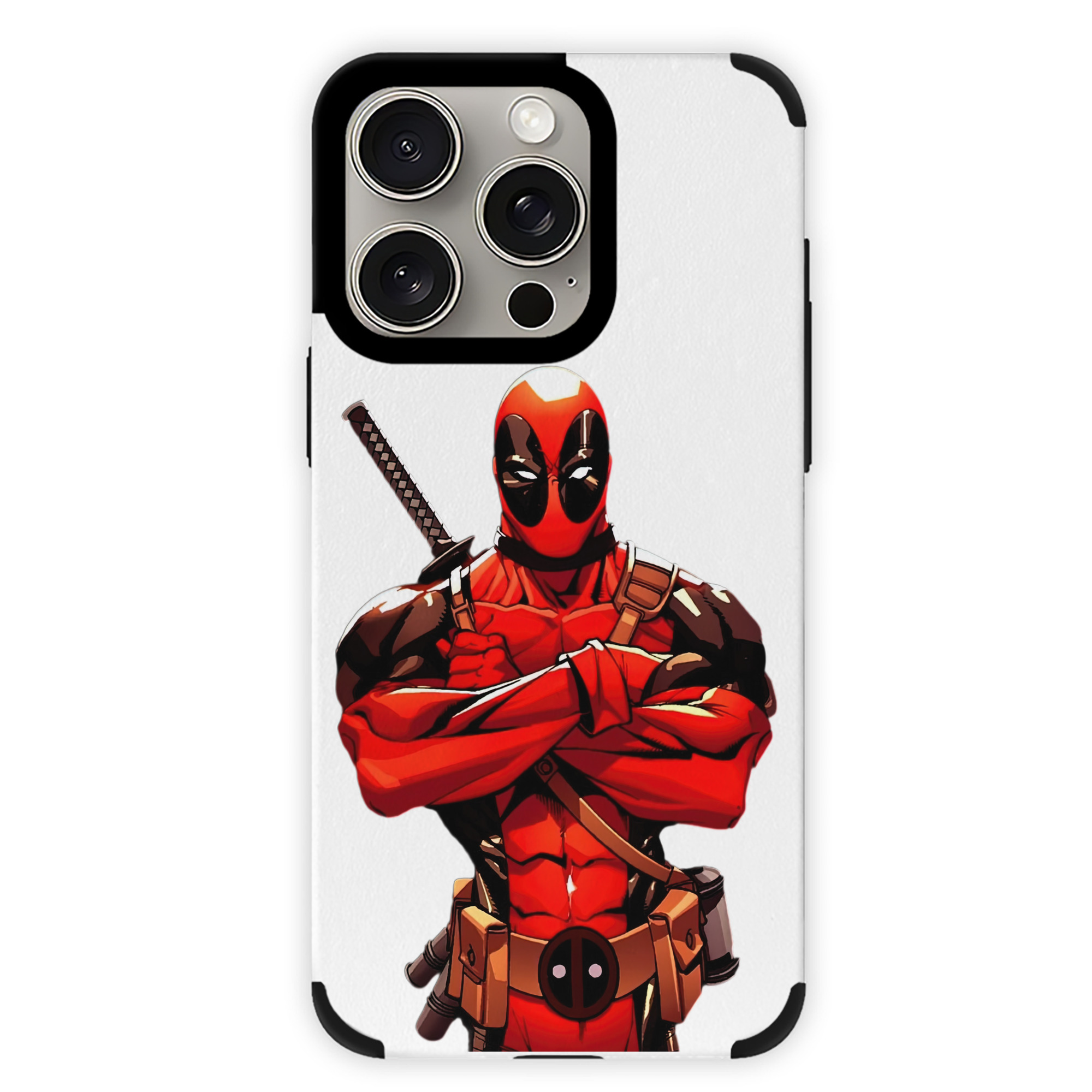 （画像用） Deadpool デッドプール 【iPhone15ProMax対応】 PUレザー スマホケース 耐衝撃＆黄変防止