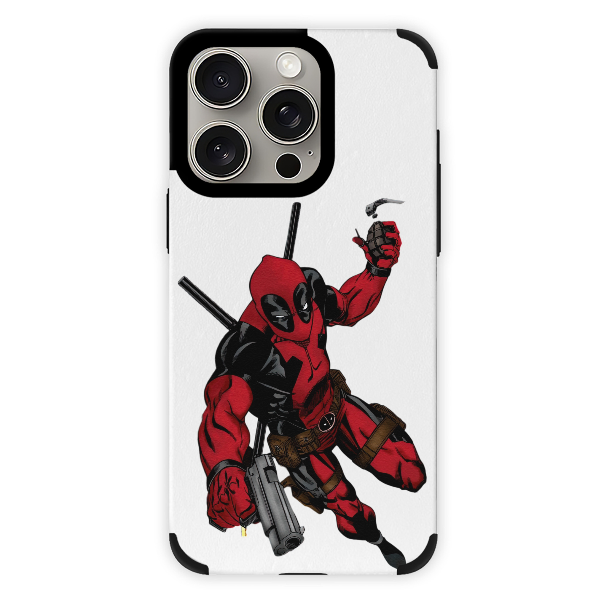 （画像用） Deadpool デッドプール 【iPhone15ProMax対応】 PUレザー スマホケース 耐衝撃＆黄変防止