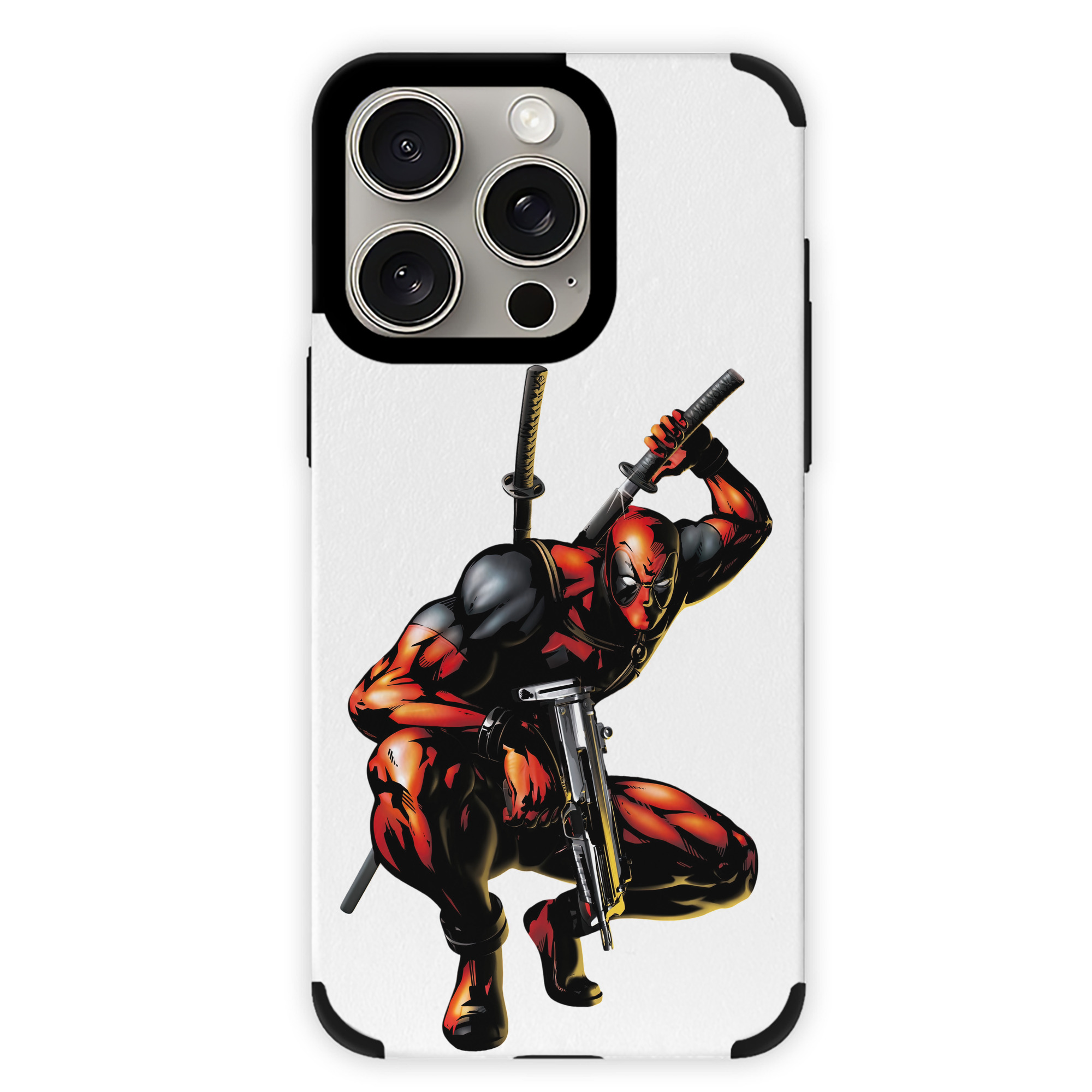 （画像用） Deadpool デッドプール 【iPhone15ProMax対応】 PUレザー スマホケース 耐衝撃＆黄変防止