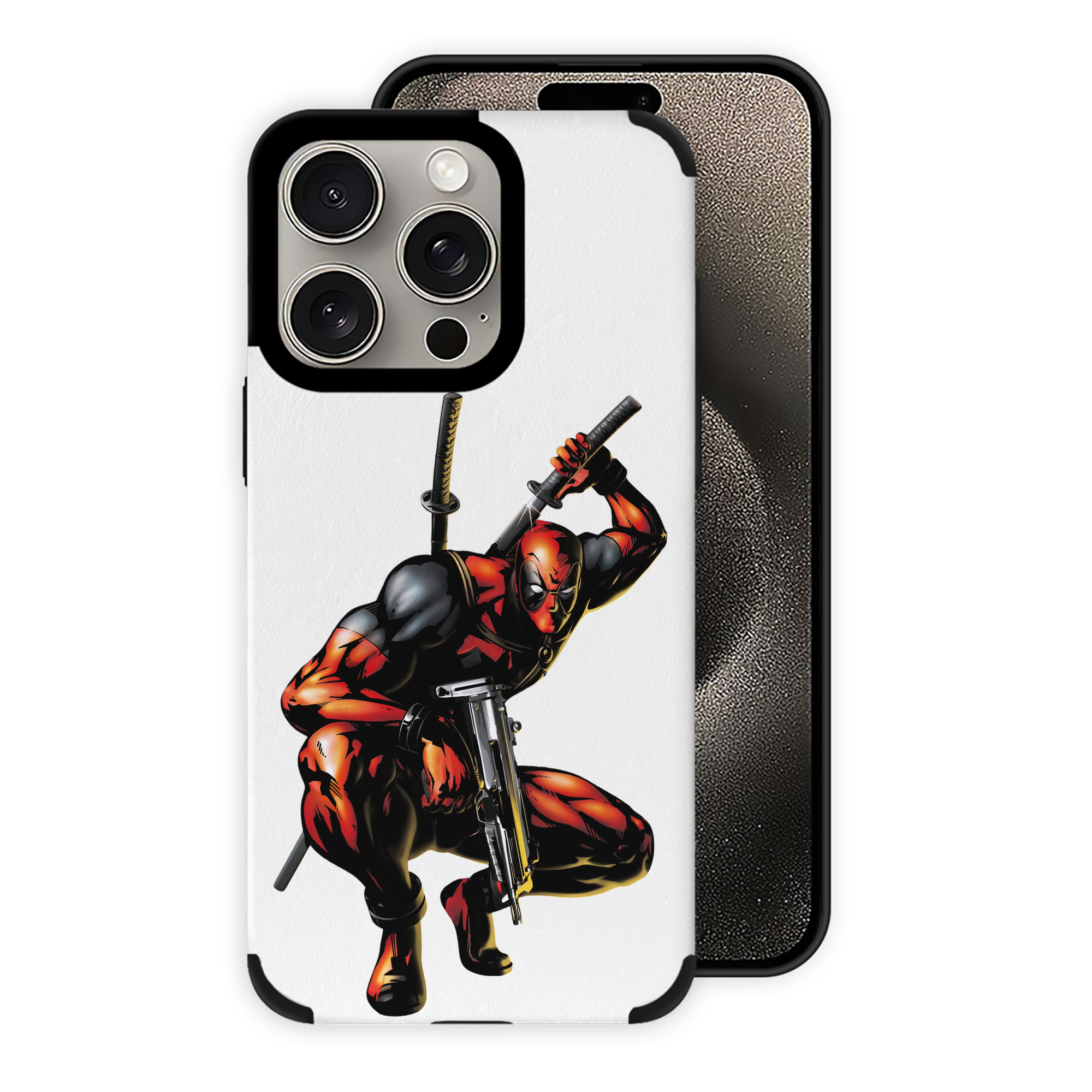 （画像用） Deadpool デッドプール 【iPhone15ProMax対応】 PUレザー スマホケース 耐衝撃＆黄変防止