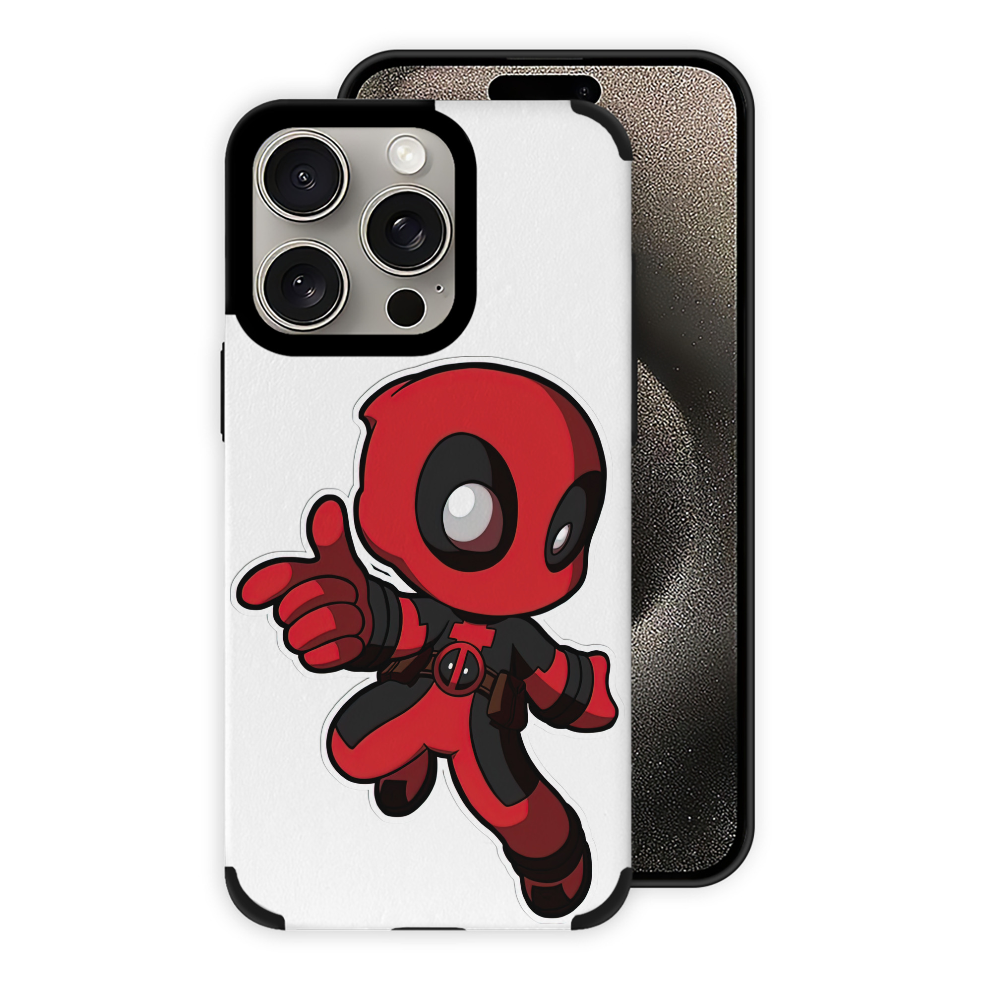 （画像用） Deadpool デッドプール 【iPhone15ProMax対応】 PUレザー スマホケース 耐衝撃＆黄変防止