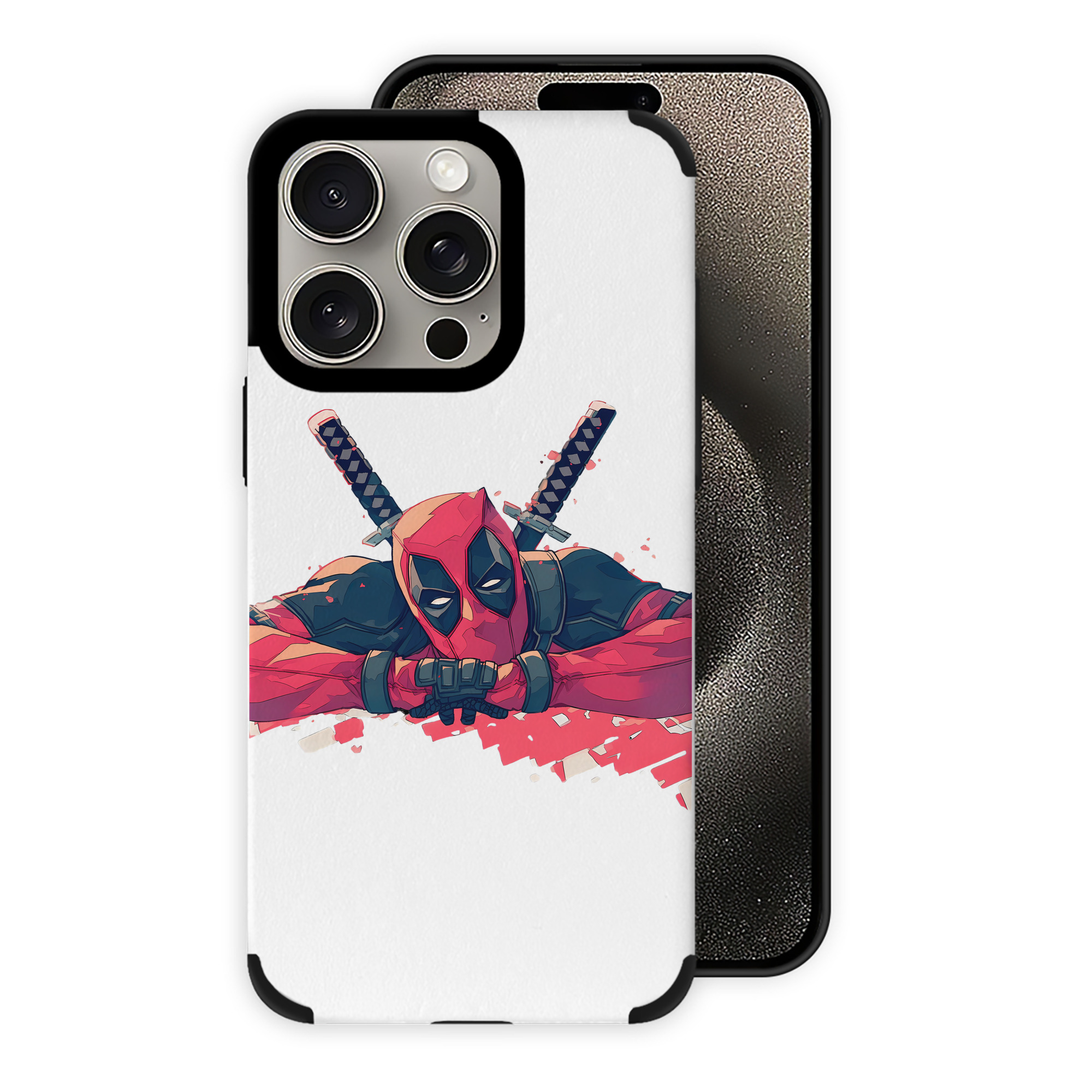 （画像用） Deadpool デッドプール 【iPhone15ProMax対応】 PUレザー スマホケース 耐衝撃＆黄変防止