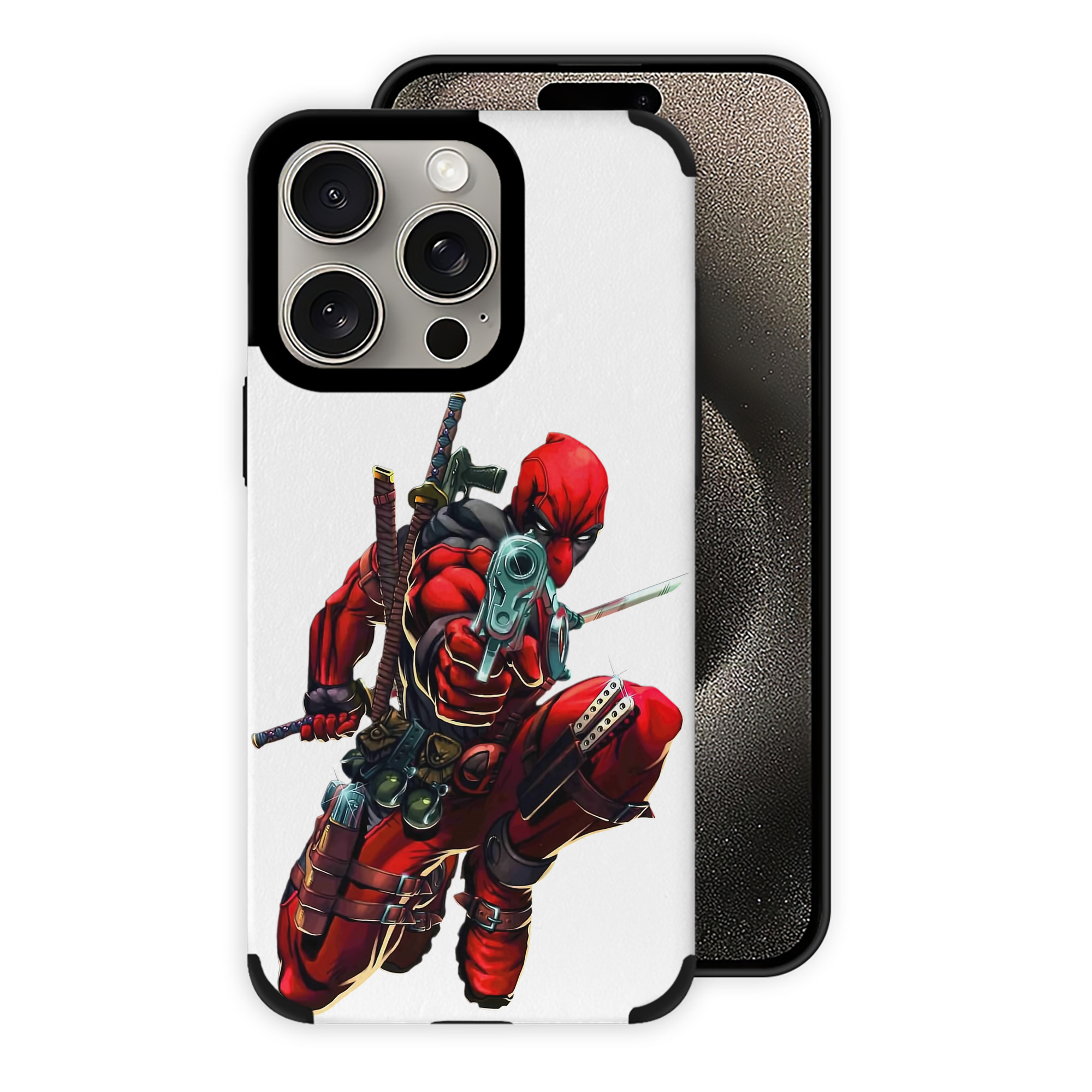 （画像用） Deadpool デッドプール 【iPhone15ProMax対応】 PUレザー スマホケース 耐衝撃＆黄変防止