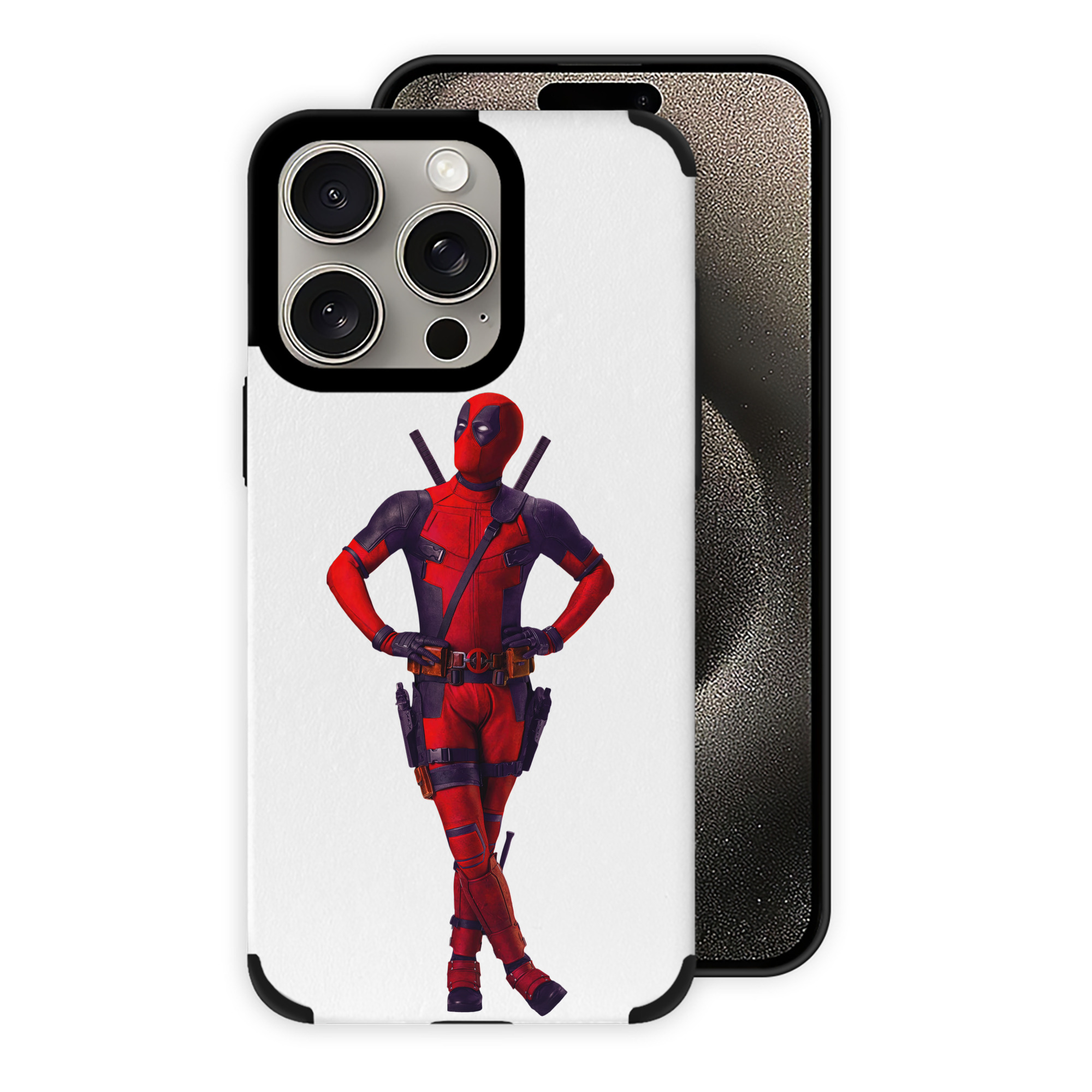 （画像用） Deadpool デッドプール 【iPhone15ProMax対応】 PUレザー スマホケース 耐衝撃＆黄変防止
