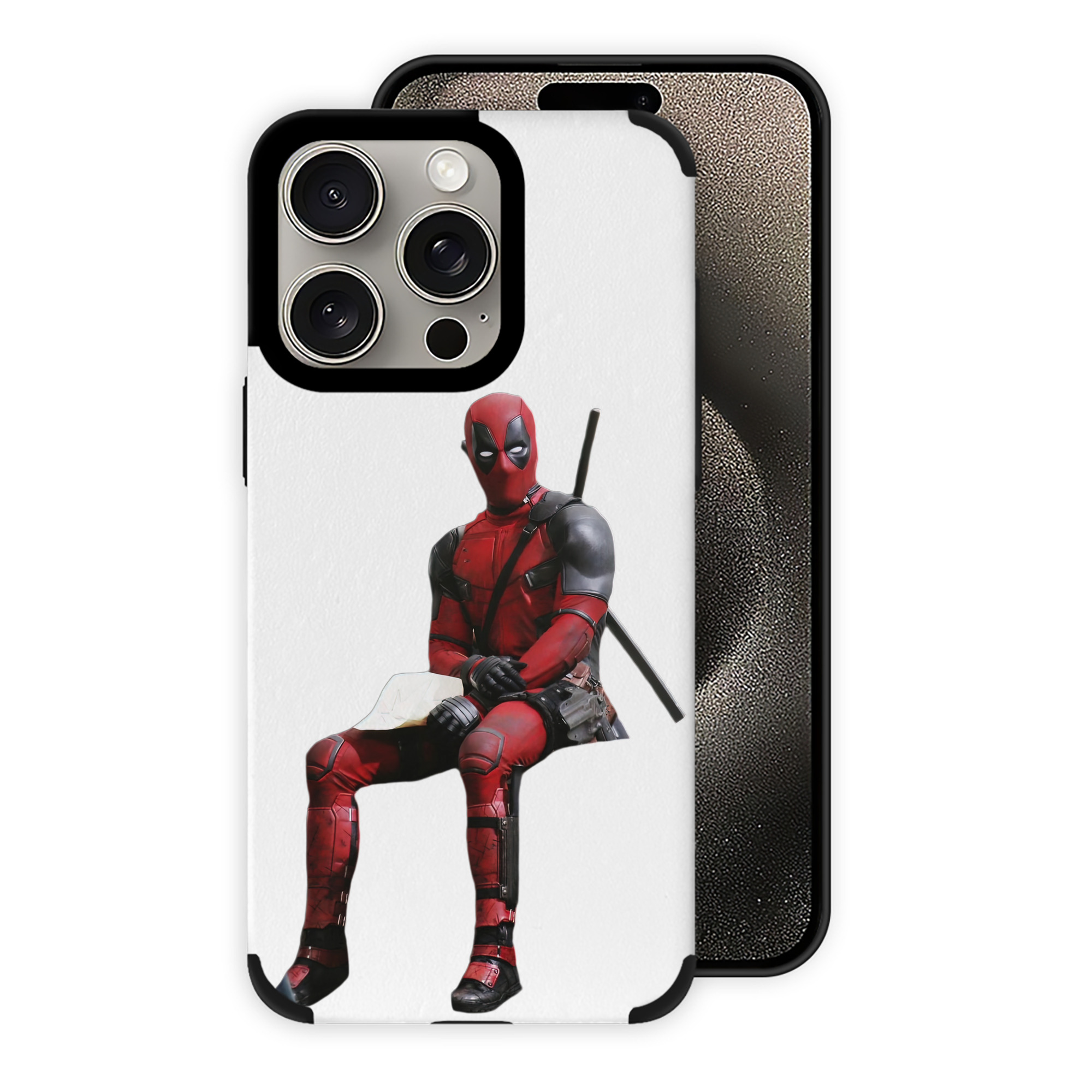 （画像用） Deadpool デッドプール 【iPhone15ProMax対応】 PUレザー スマホケース 耐衝撃＆黄変防止