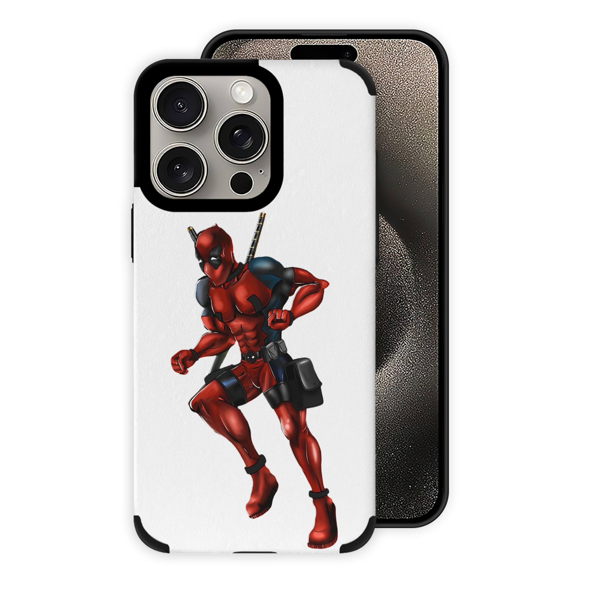 （画像用） Deadpool デッドプール 【iPhone15ProMax対応】 PUレザー スマホケース 耐衝撃＆黄変防止