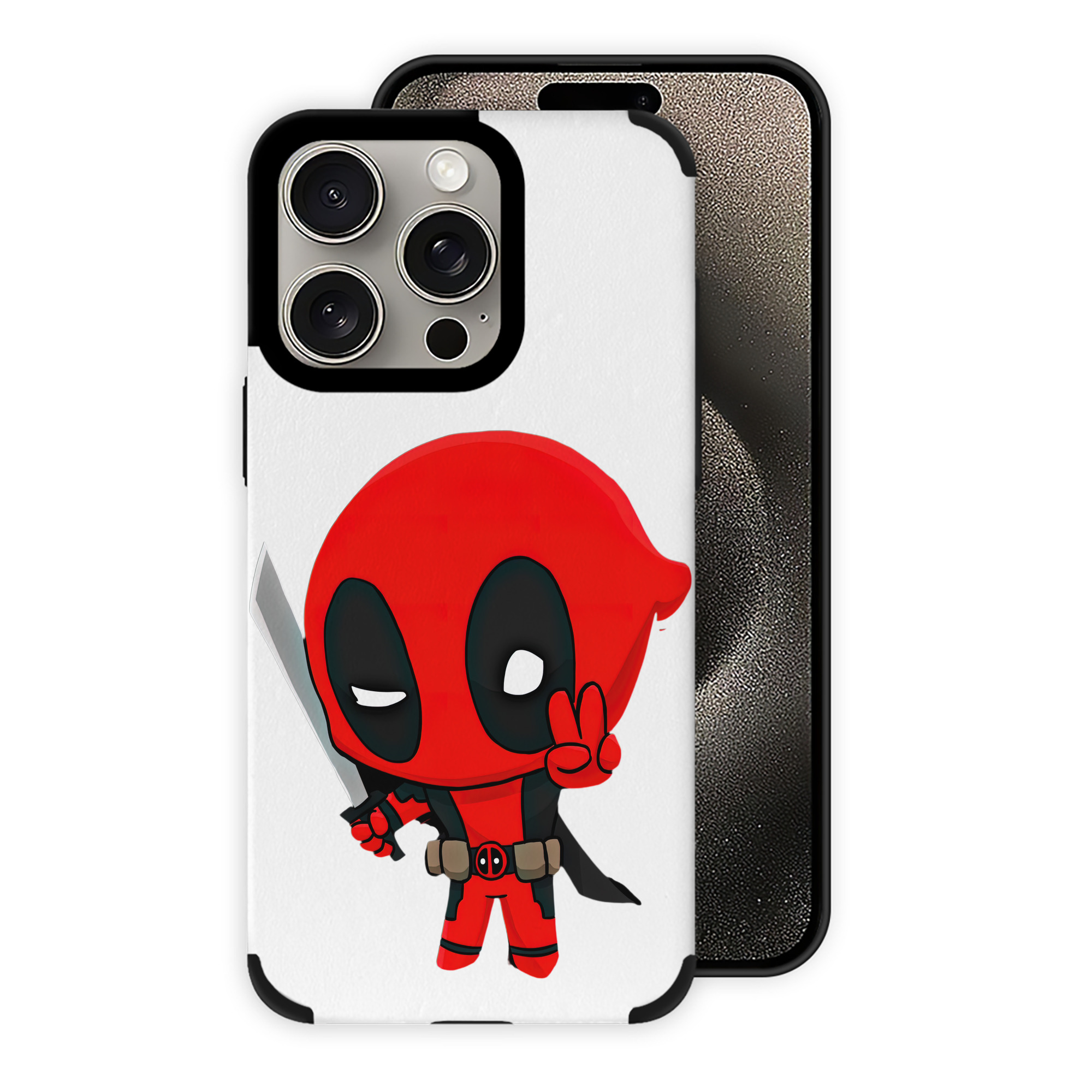 （画像用） Deadpool デッドプール 【iPhone15ProMax対応】 PUレザー スマホケース 耐衝撃＆黄変防止
