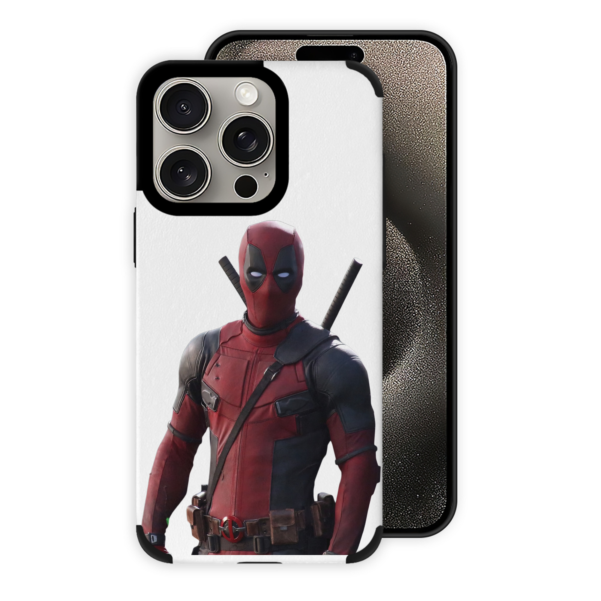 （画像用） Deadpool デッドプール 【iPhone15ProMax対応】 PUレザー スマホケース 耐衝撃＆黄変防止