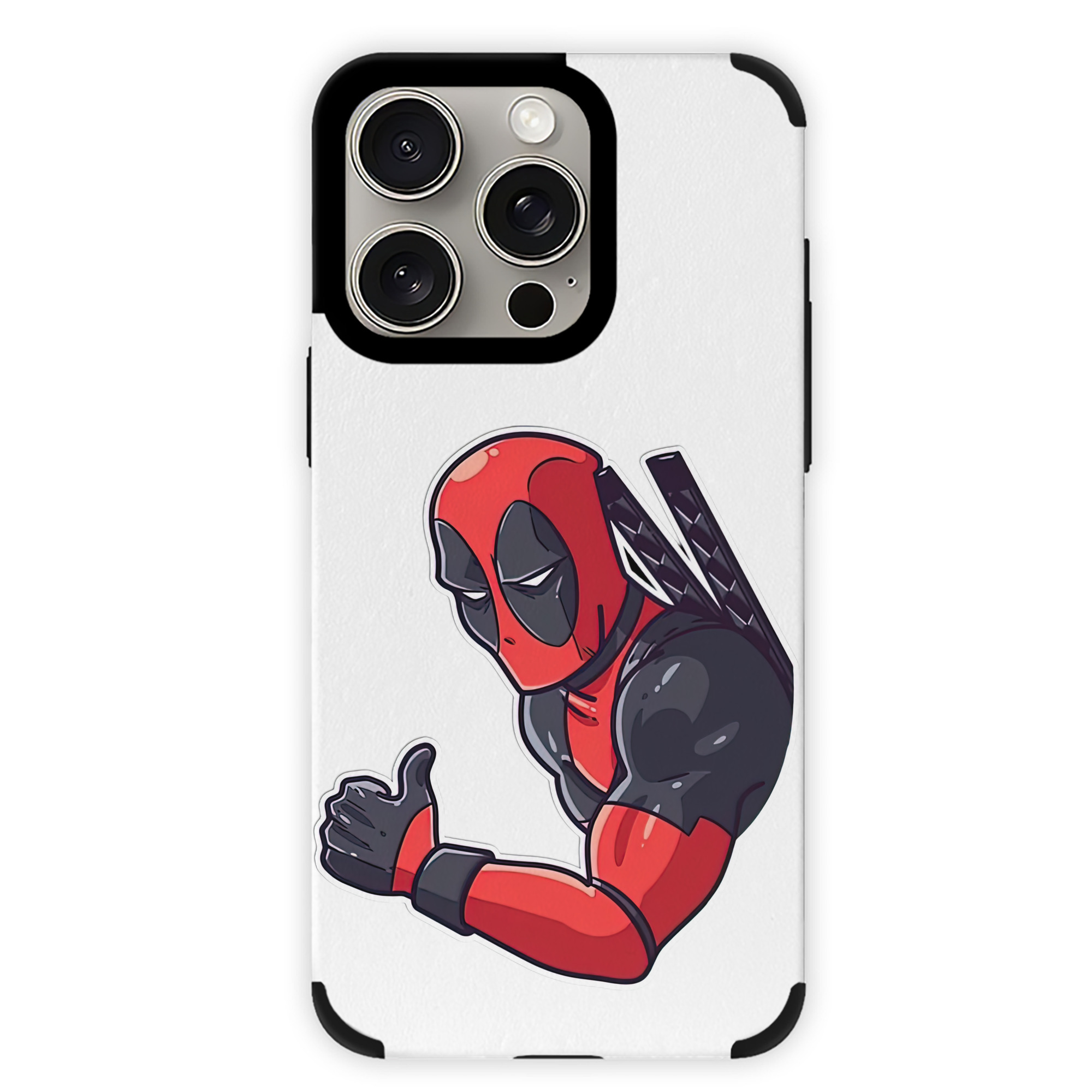 （画像用） Deadpool デッドプール 【iPhone15ProMax対応】 PUレザー スマホケース 耐衝撃＆黄変防止