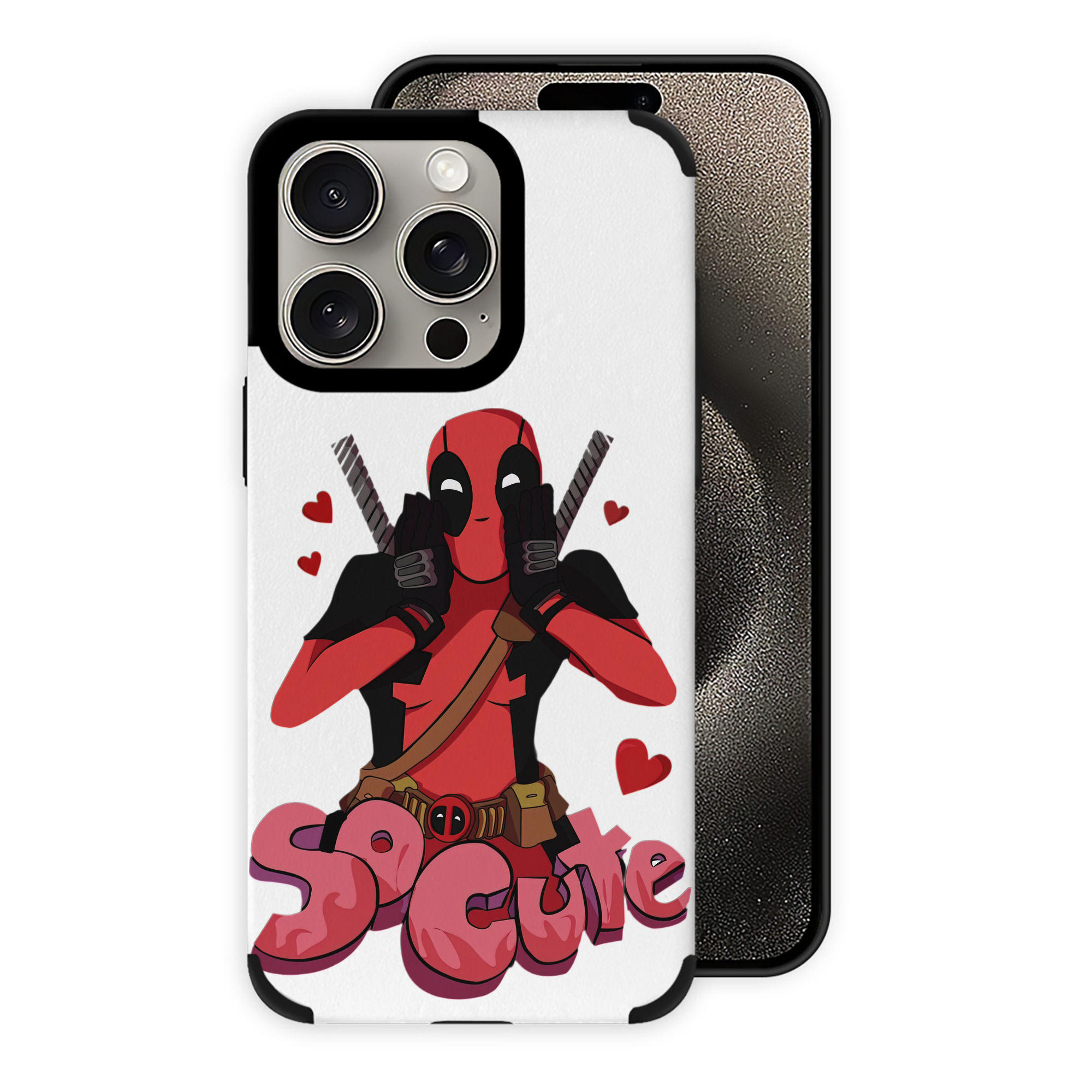 （画像用） Deadpool デッドプール 【iPhone15ProMax対応】 PUレザー スマホケース 耐衝撃＆黄変防止