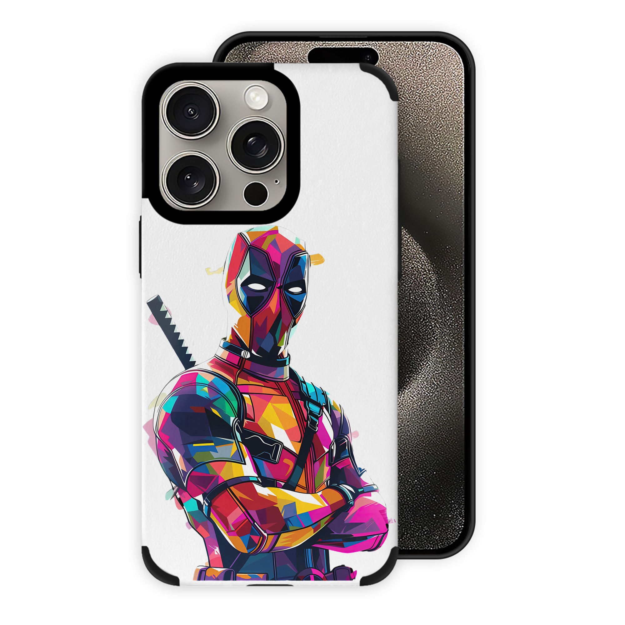 （画像用） Deadpool デッドプール 【iPhone15ProMax対応】 PUレザー スマホケース 耐衝撃＆黄変防止