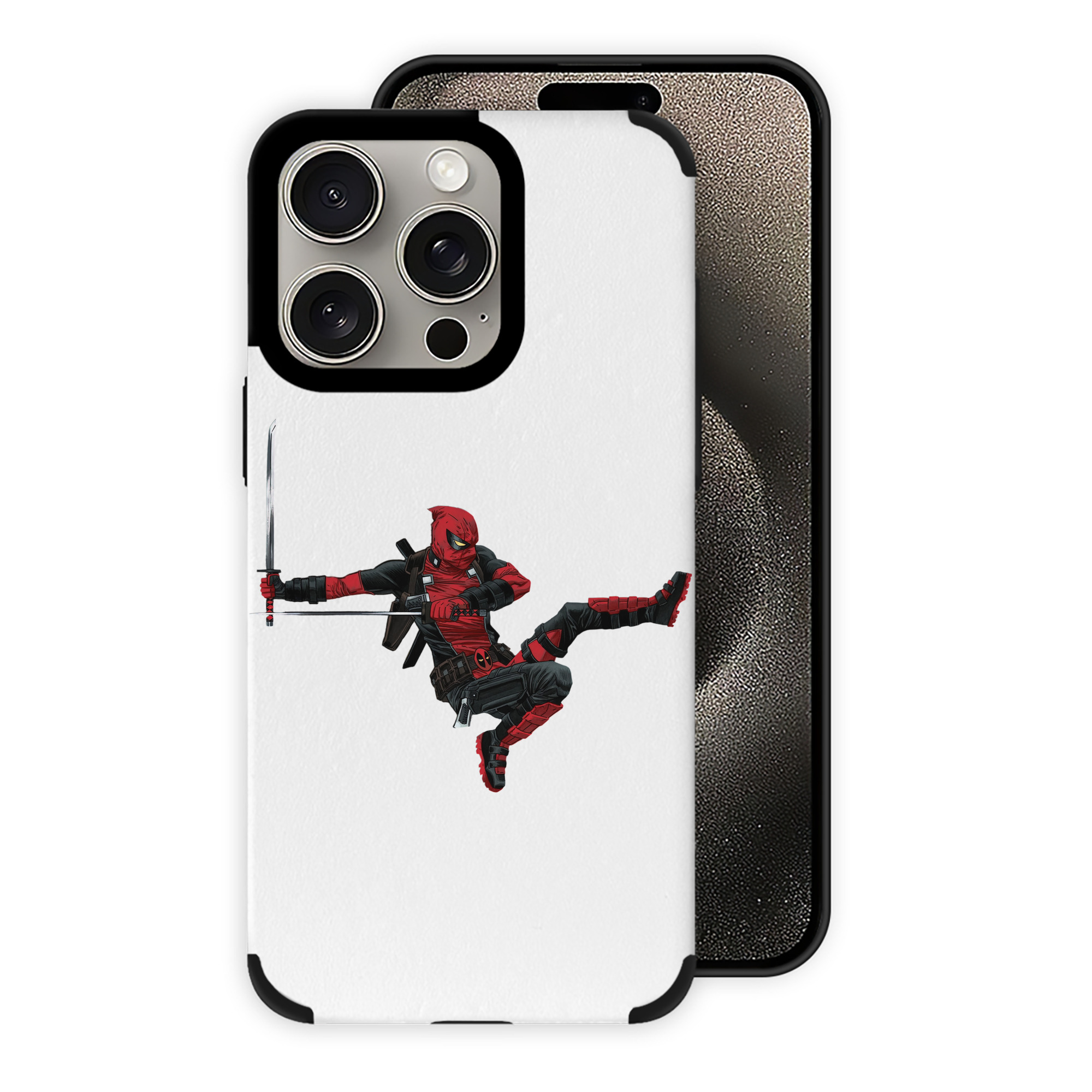 （画像用） Deadpool デッドプール 【iPhone15ProMax対応】 PUレザー スマホケース 耐衝撃＆黄変防止