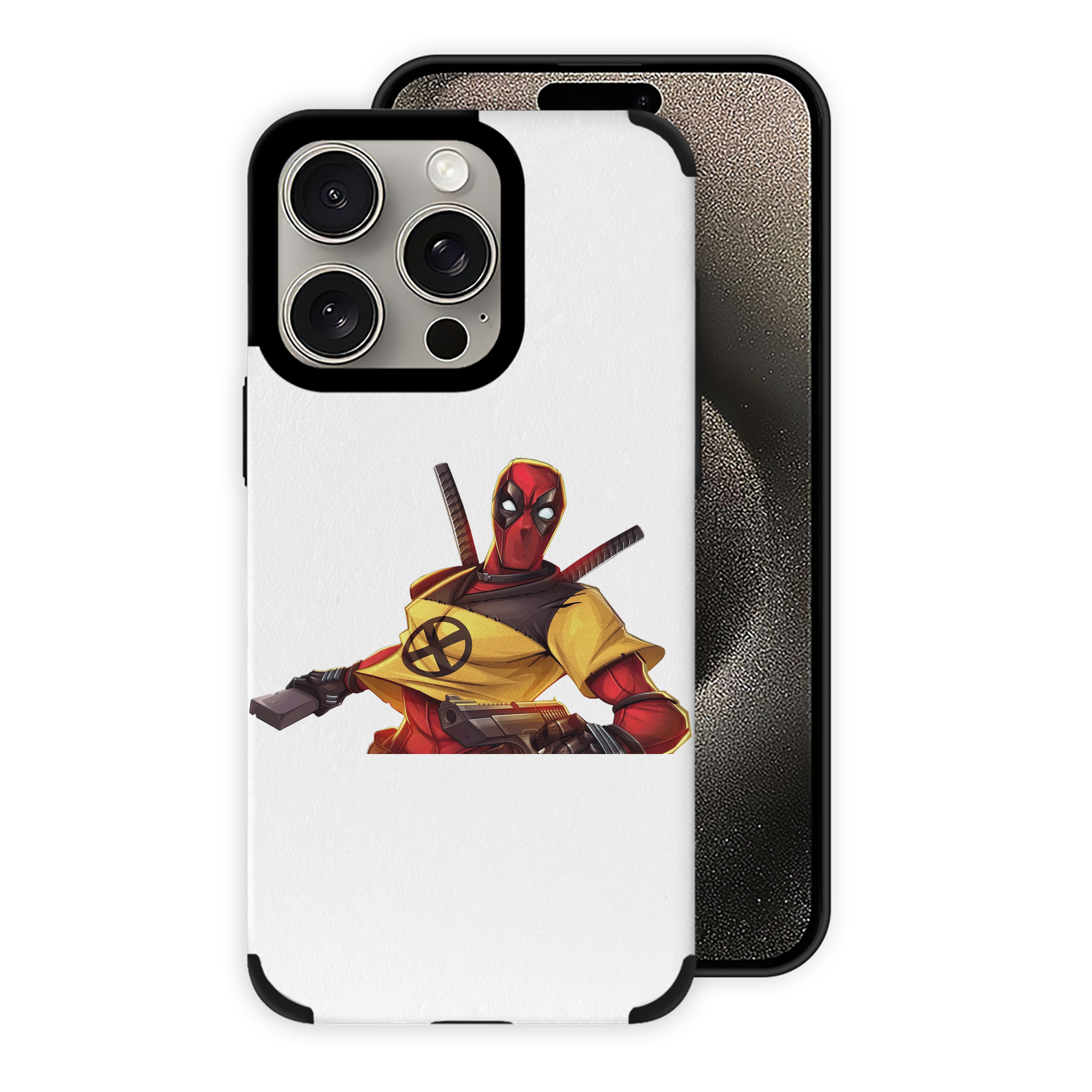 （画像用） Deadpool デッドプール 【iPhone15ProMax対応】 PUレザー スマホケース 耐衝撃＆黄変防止