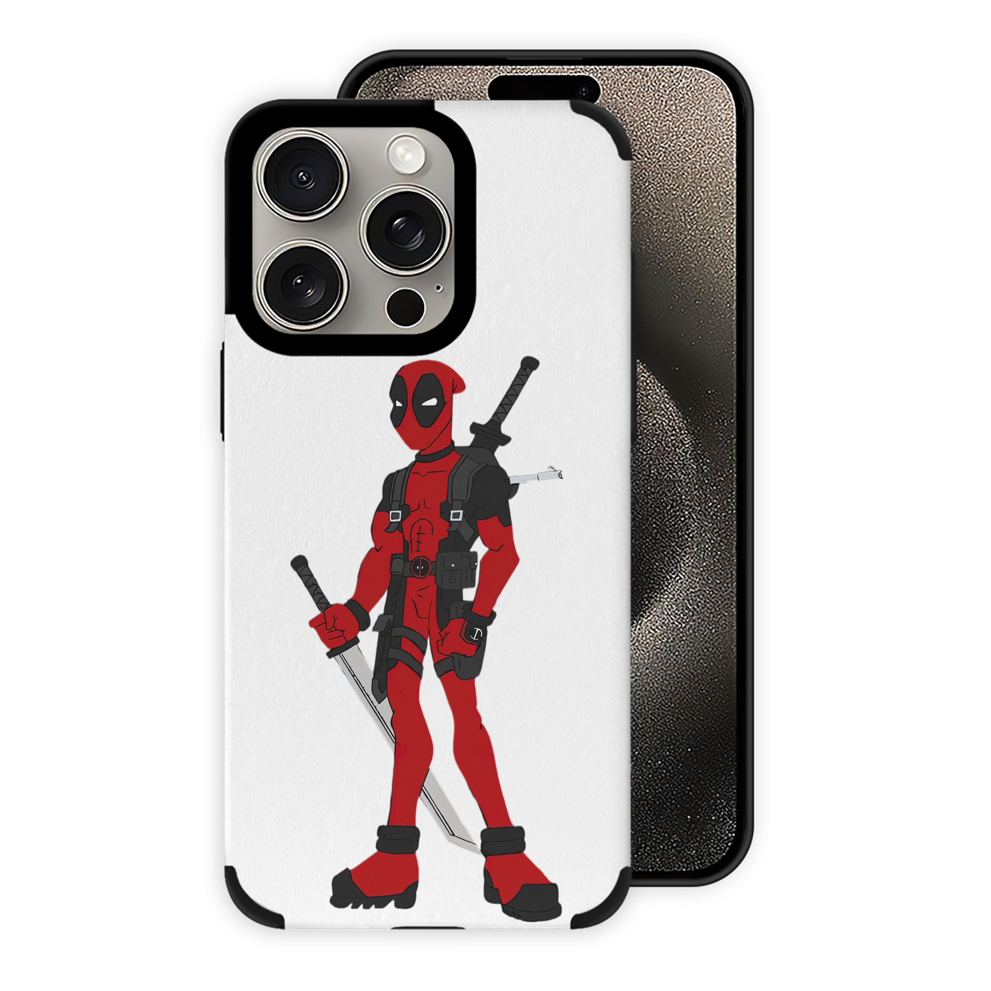 （画像用） Deadpool デッドプール 【iPhone15ProMax対応】 PUレザー スマホケース 耐衝撃＆黄変防止