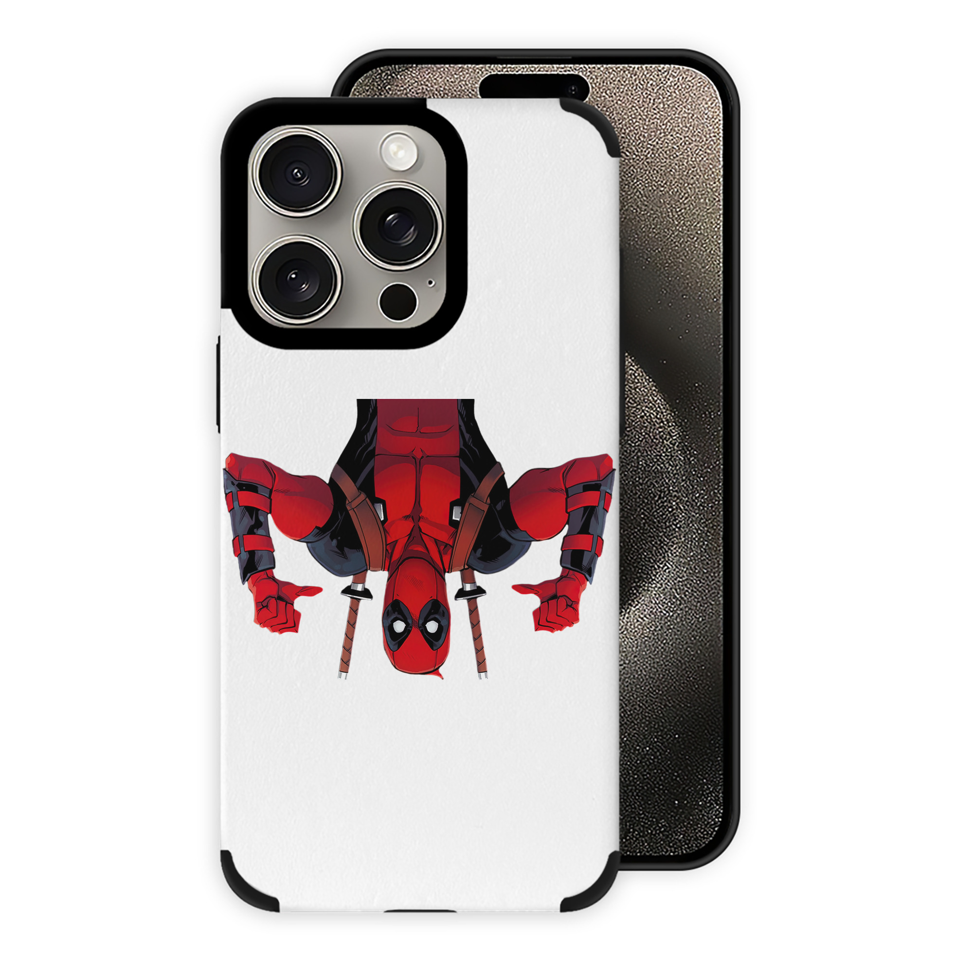 （画像用） Deadpool デッドプール 【iPhone15ProMax対応】 PUレザー スマホケース 耐衝撃＆黄変防止