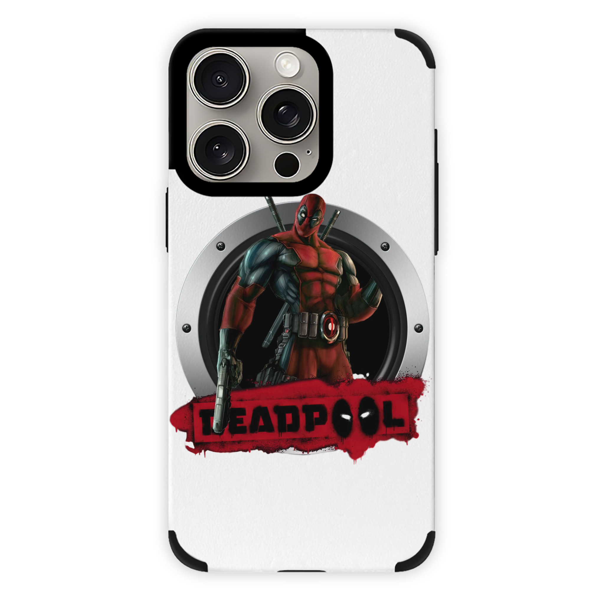 （画像用） Deadpool デッドプール 【iPhone15ProMax対応】 PUレザー スマホケース 耐衝撃＆黄変防止