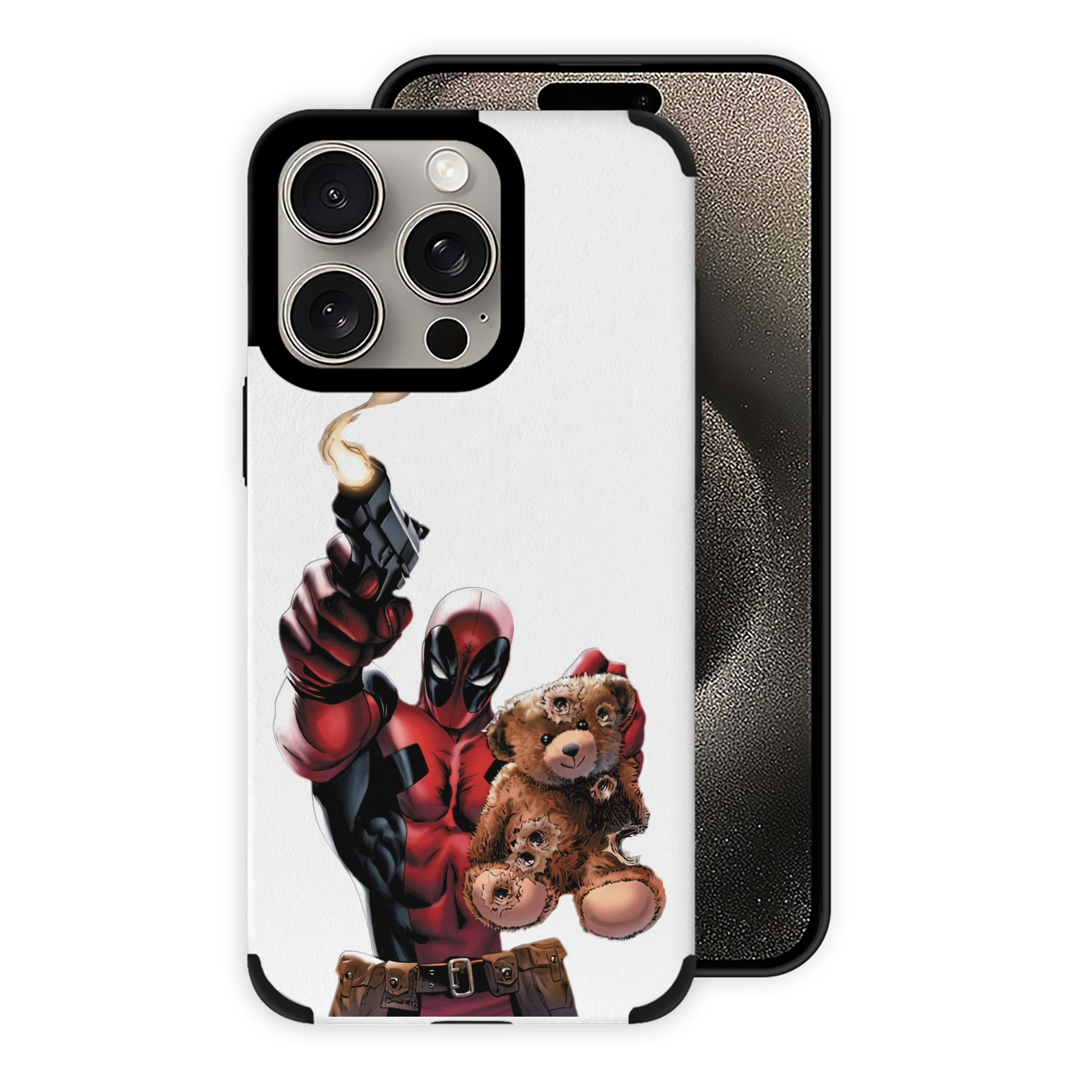 （画像用） Deadpool デッドプール 【iPhone15ProMax対応】 PUレザー スマホケース 耐衝撃＆黄変防止