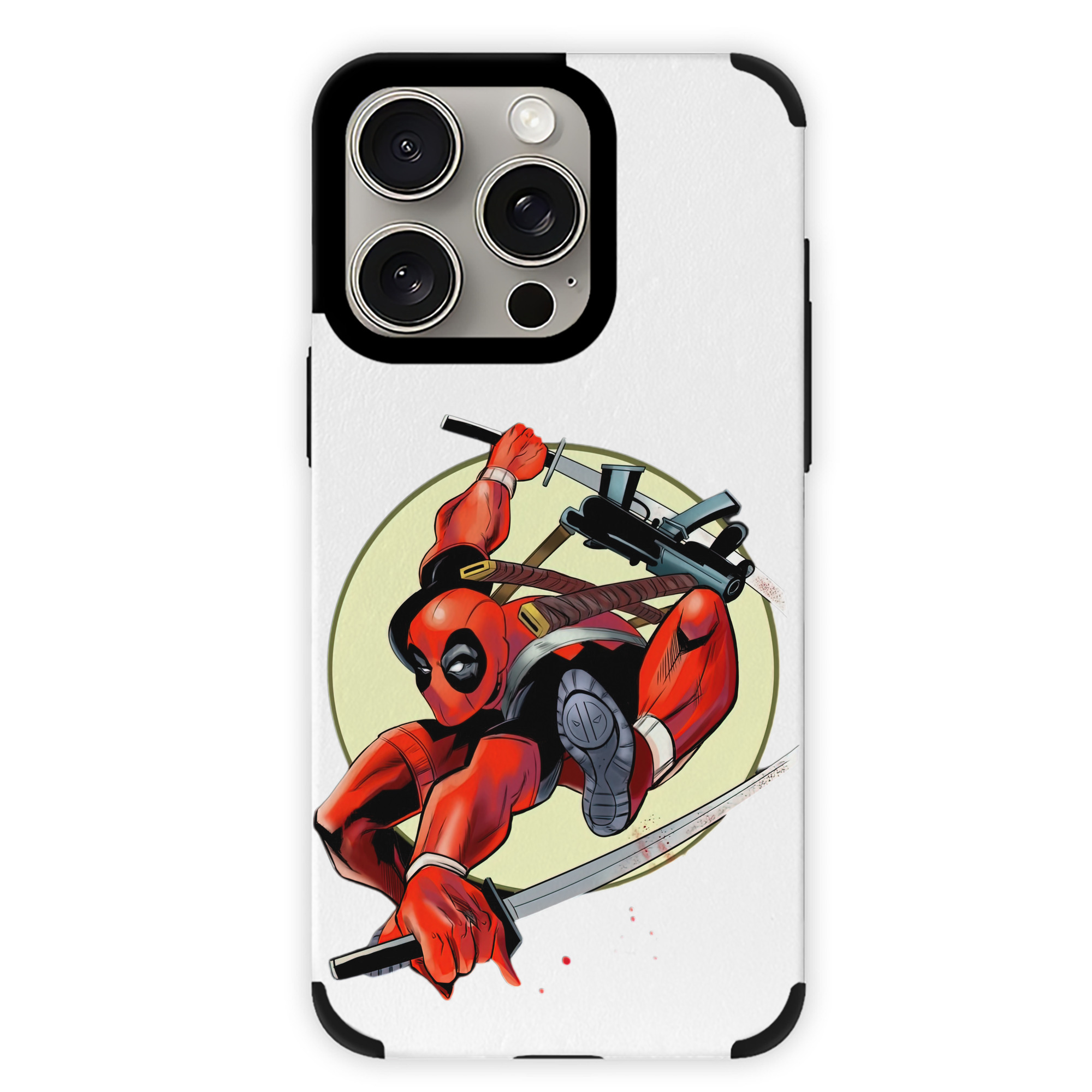 （画像用） Deadpool デッドプール 【iPhone15ProMax対応】 PUレザー スマホケース 耐衝撃＆黄変防止