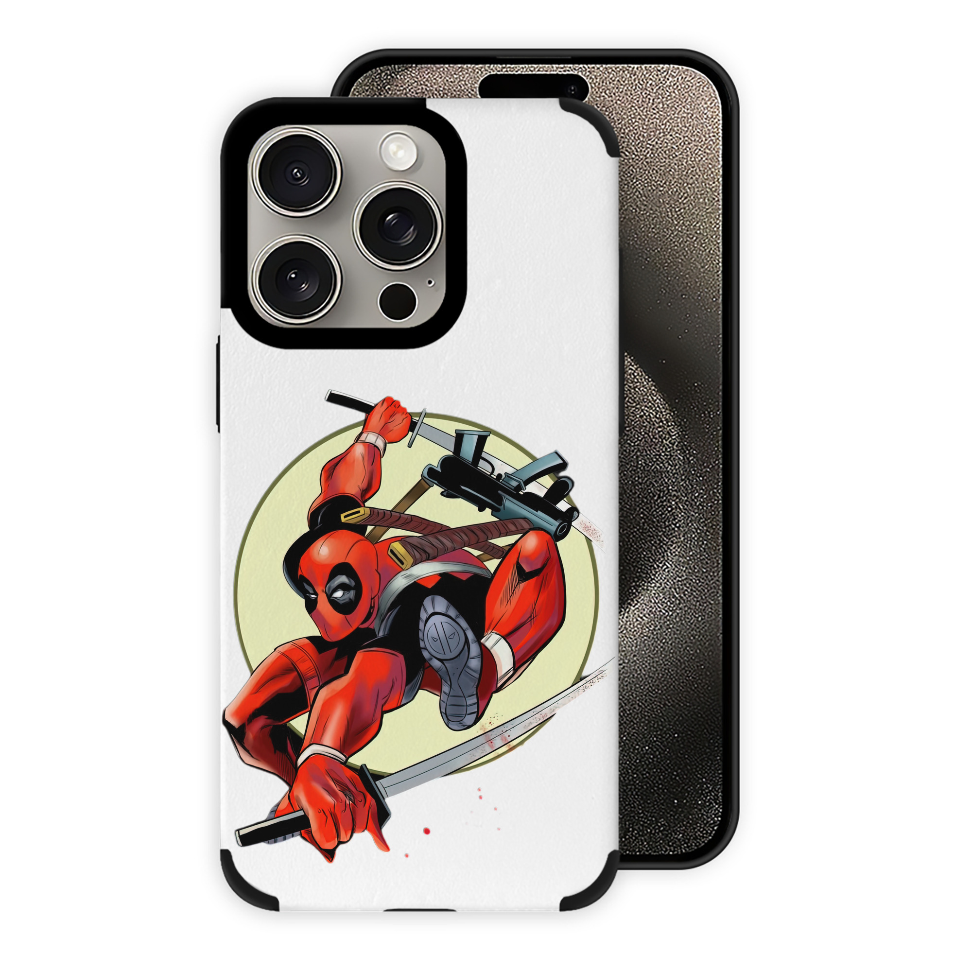 （画像用） Deadpool デッドプール 【iPhone15ProMax対応】 PUレザー スマホケース 耐衝撃＆黄変防止
