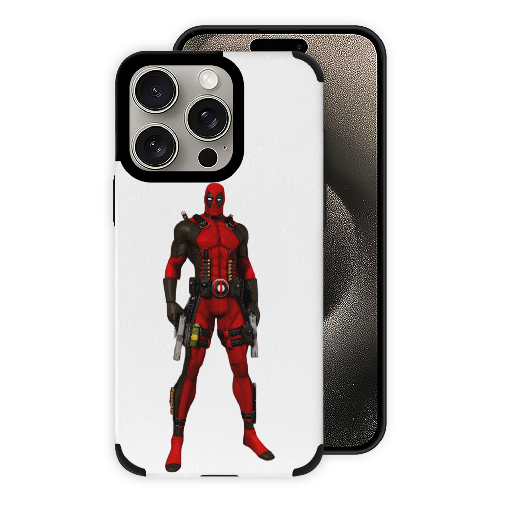 （画像用） Deadpool デッドプール 【iPhone15ProMax対応】 PUレザー スマホケース 耐衝撃＆黄変防止