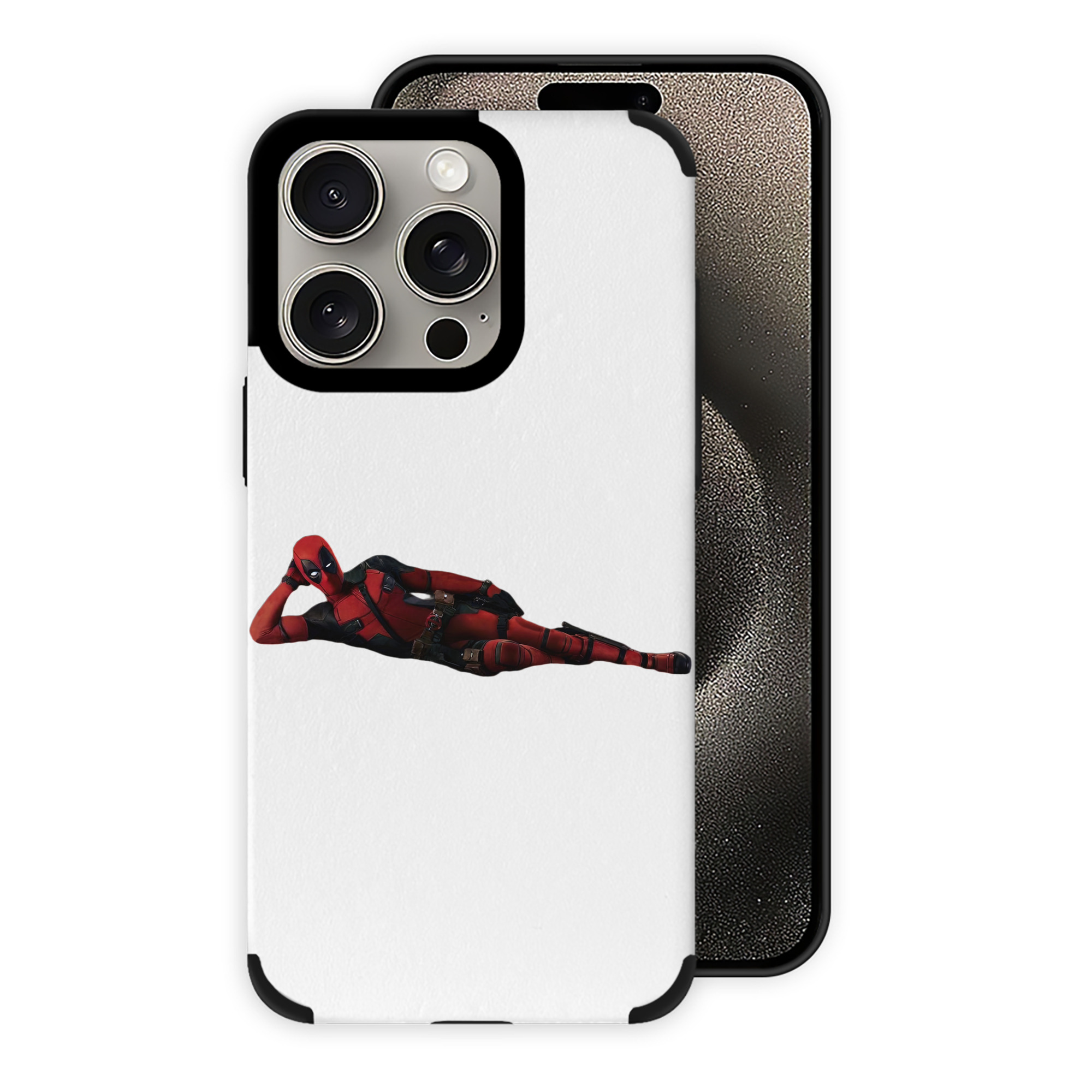 （画像用） Deadpool デッドプール 【iPhone15ProMax対応】 PUレザー スマホケース 耐衝撃＆黄変防止