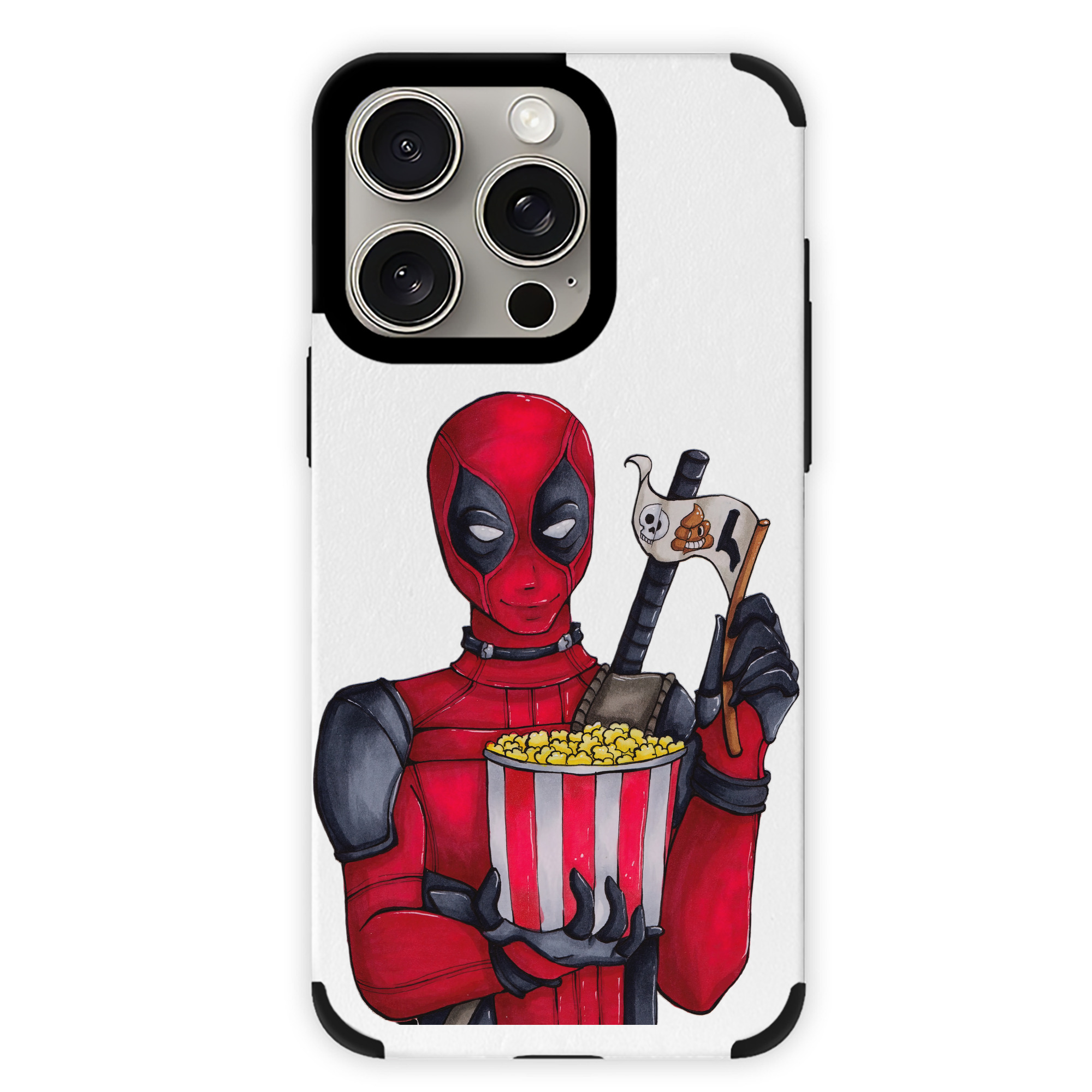 （画像用） Deadpool デッドプール 【iPhone15ProMax対応】 PUレザー スマホケース 耐衝撃＆黄変防止